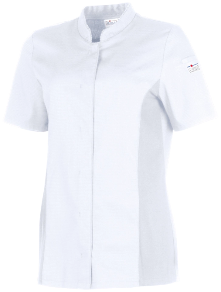 leiber-08-1374-kochhemd-kurzarm-weiss-front-3 Leiber Damen-Kochhemd kurzarm 08/1374