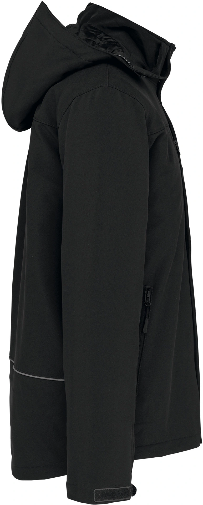 kariban-K650-herren-3-lagen-kapuzen-softshell-parka-black-right-5 Kariban Herren 3-Lagen Kapuzen Softshell Parka