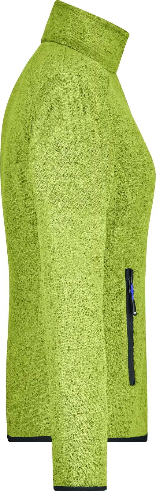 jn761-ladies-knitted-fleece-jacket-kiwimelange-royal-right-6 James & Nicholson Ladies Knitted Fleece Jacket
