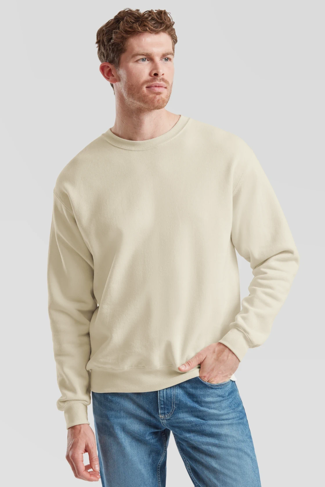 fruit-of-the-loom-62-202-0-classic-set-in-sweatshirt-natural-model-0 F.O.L. Classic Set-In Sweat