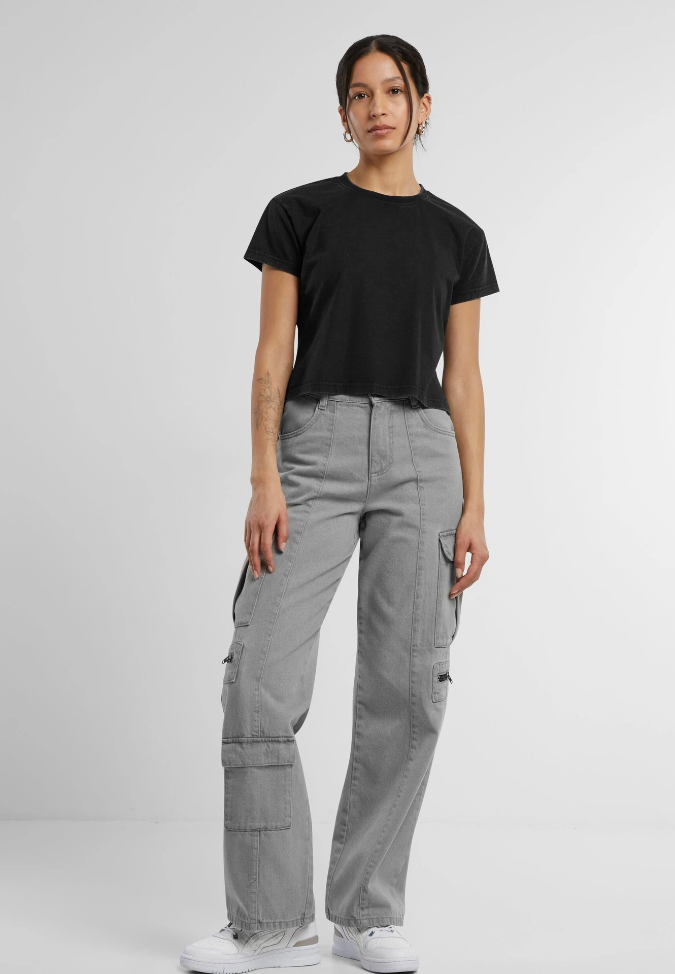 Build Your Brand Ladies Vintage Cropped Tee