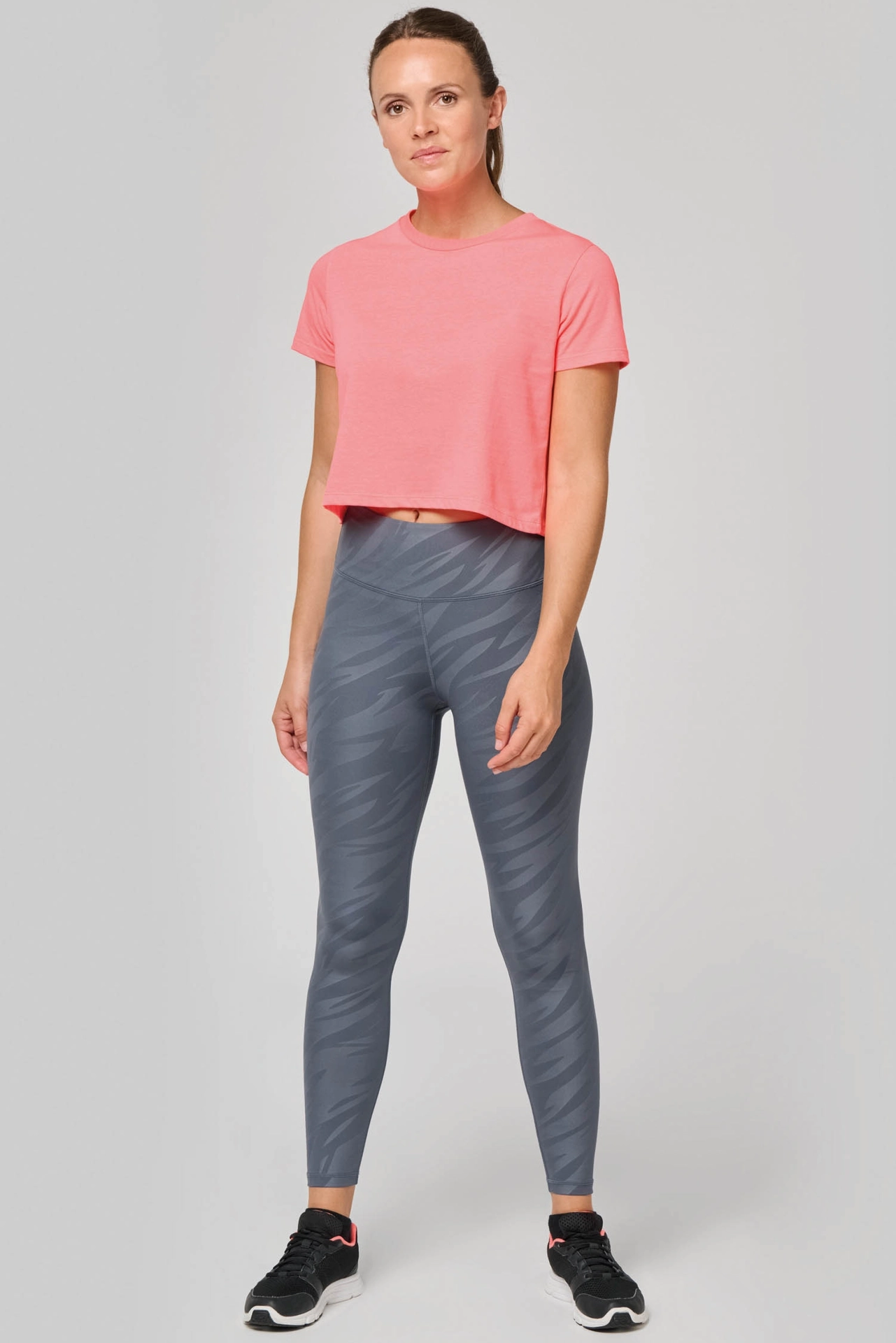 kariban-PA4022-damen-crop-top-coral-model-2 Kariban Damen Crop Top