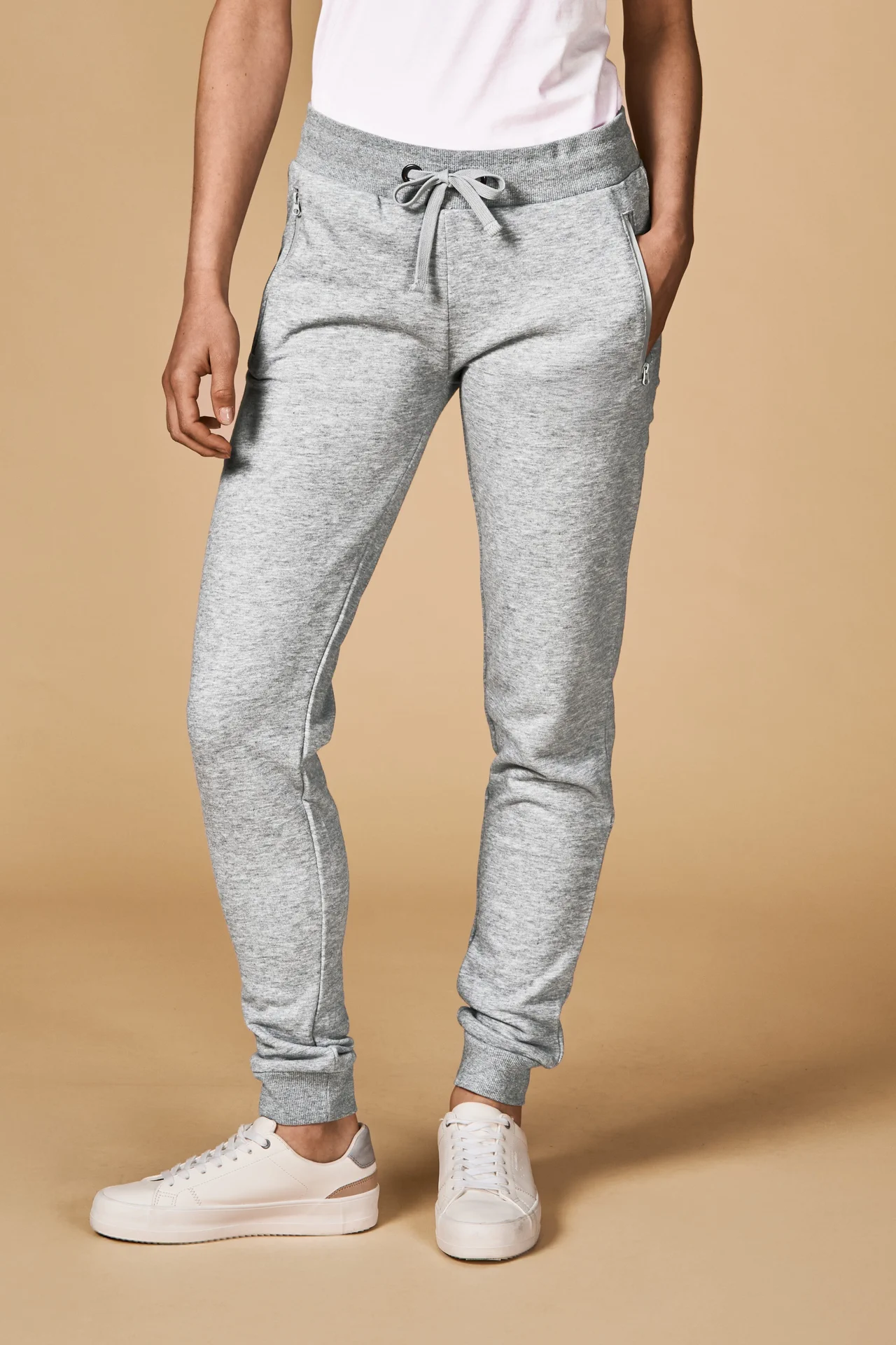 promodoro-1700-womens-pants-heathergrey-model-0 promodoro Women's Pants