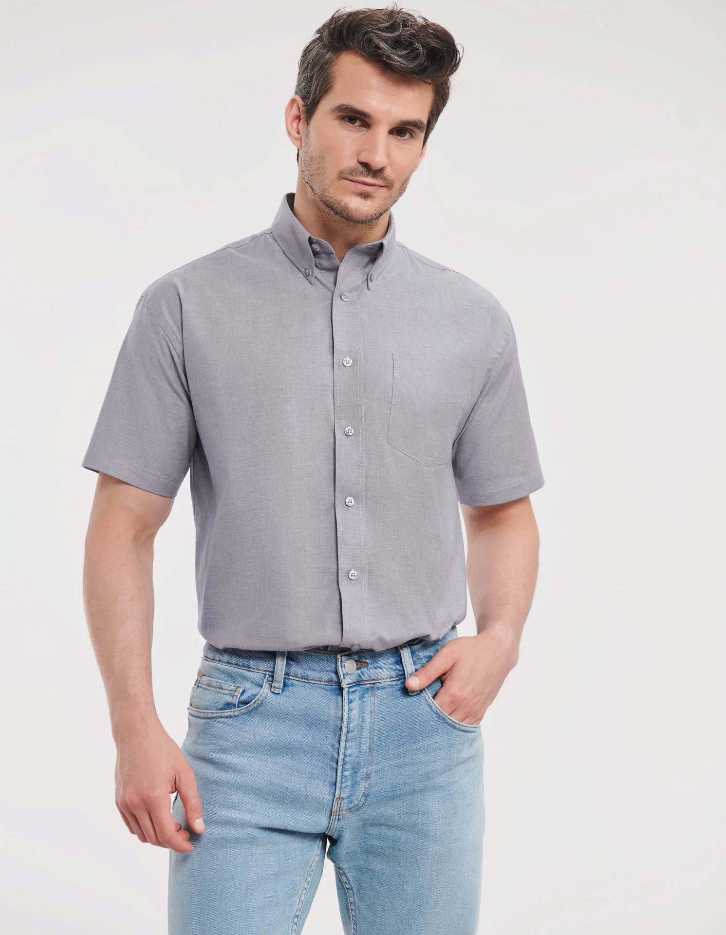 Russell Men's Short Sleeve Easy Care Oxford Shirt