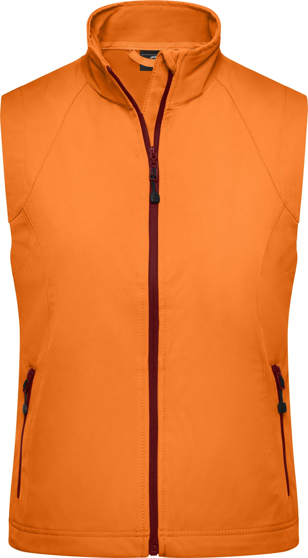 jn1023-ladies-softshell-vest-orange-front-3 James & Nicholson Ladies Stretch Softshell Vest