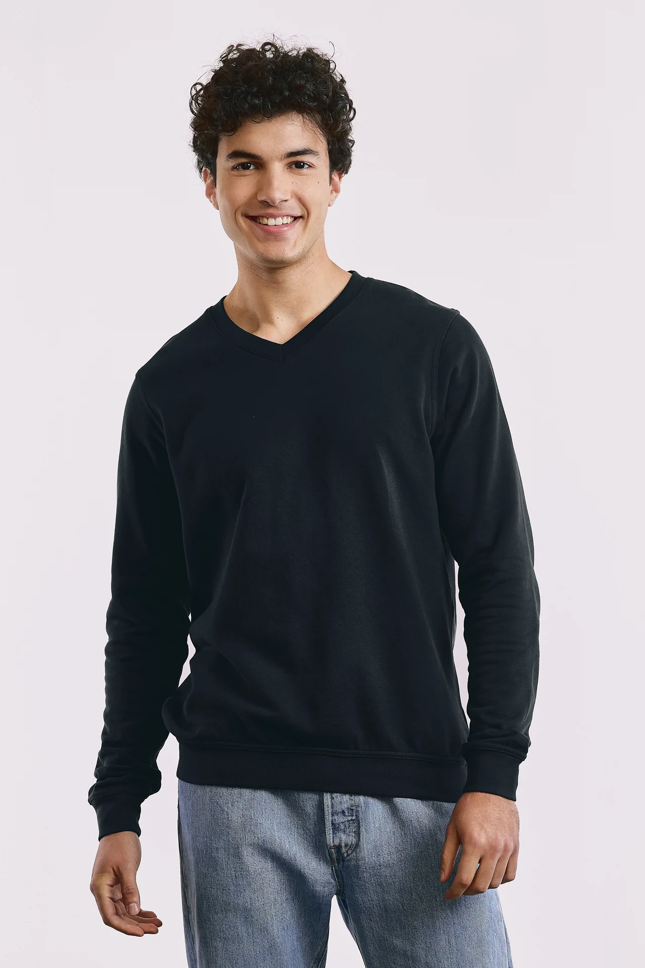 promodoro-5025-mens-v-neck-sweater-black-model-0 Promodoro Men's V-Neck Sweater