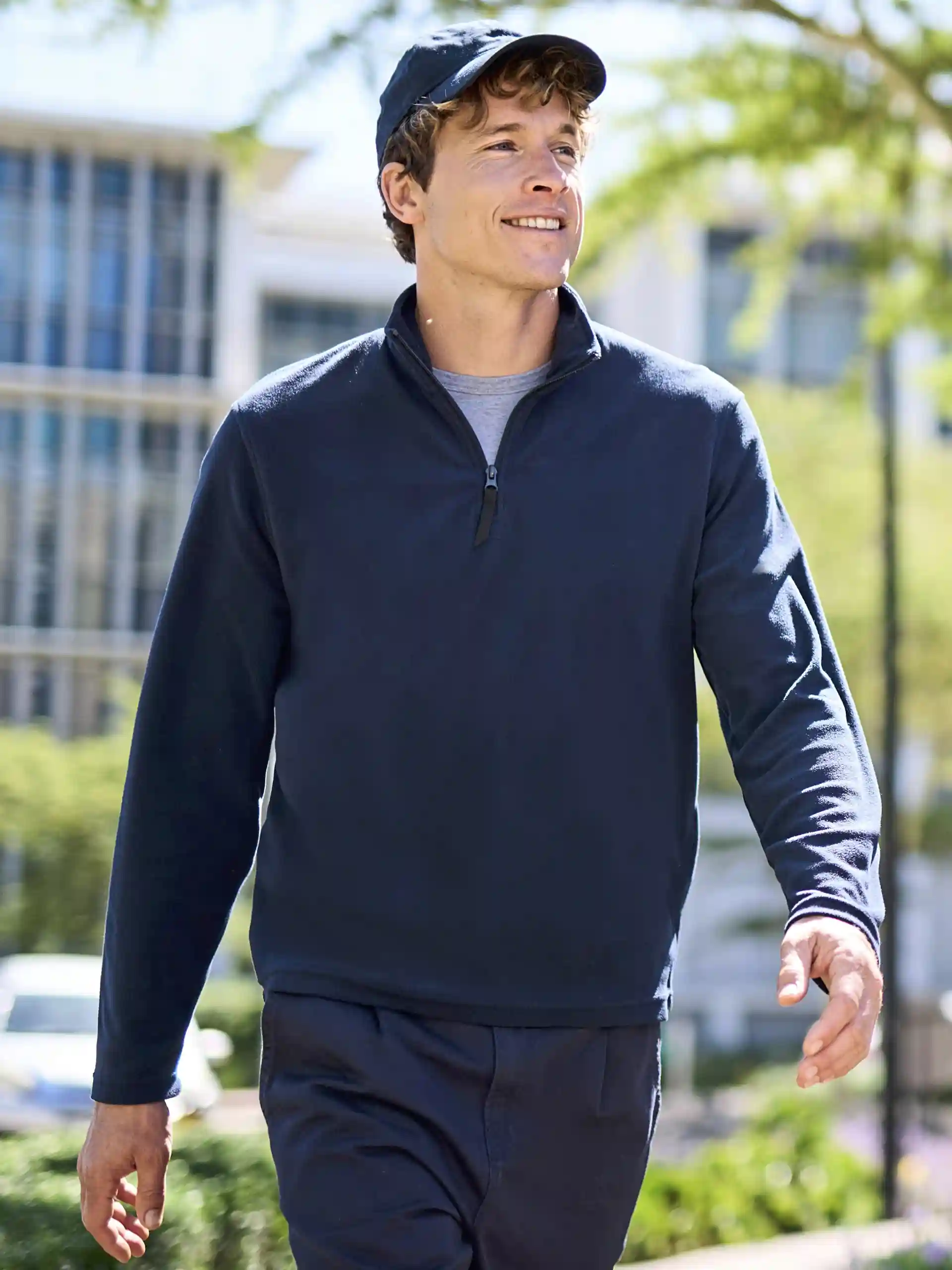 regatta-trf549-micro-zip-neck-dark-navy-model-1 Regatta Micro Zip Neck