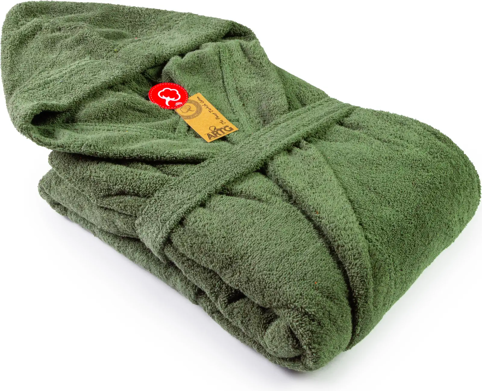 artg-ar026-bathrobe-with-hood-armygreen-front-1 ARTG Bathrobe With Hood