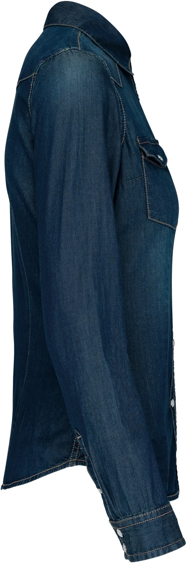 K518-denim-bluse-langarm-jeansblue-right-5 Kariban Denim Bluse langarm
