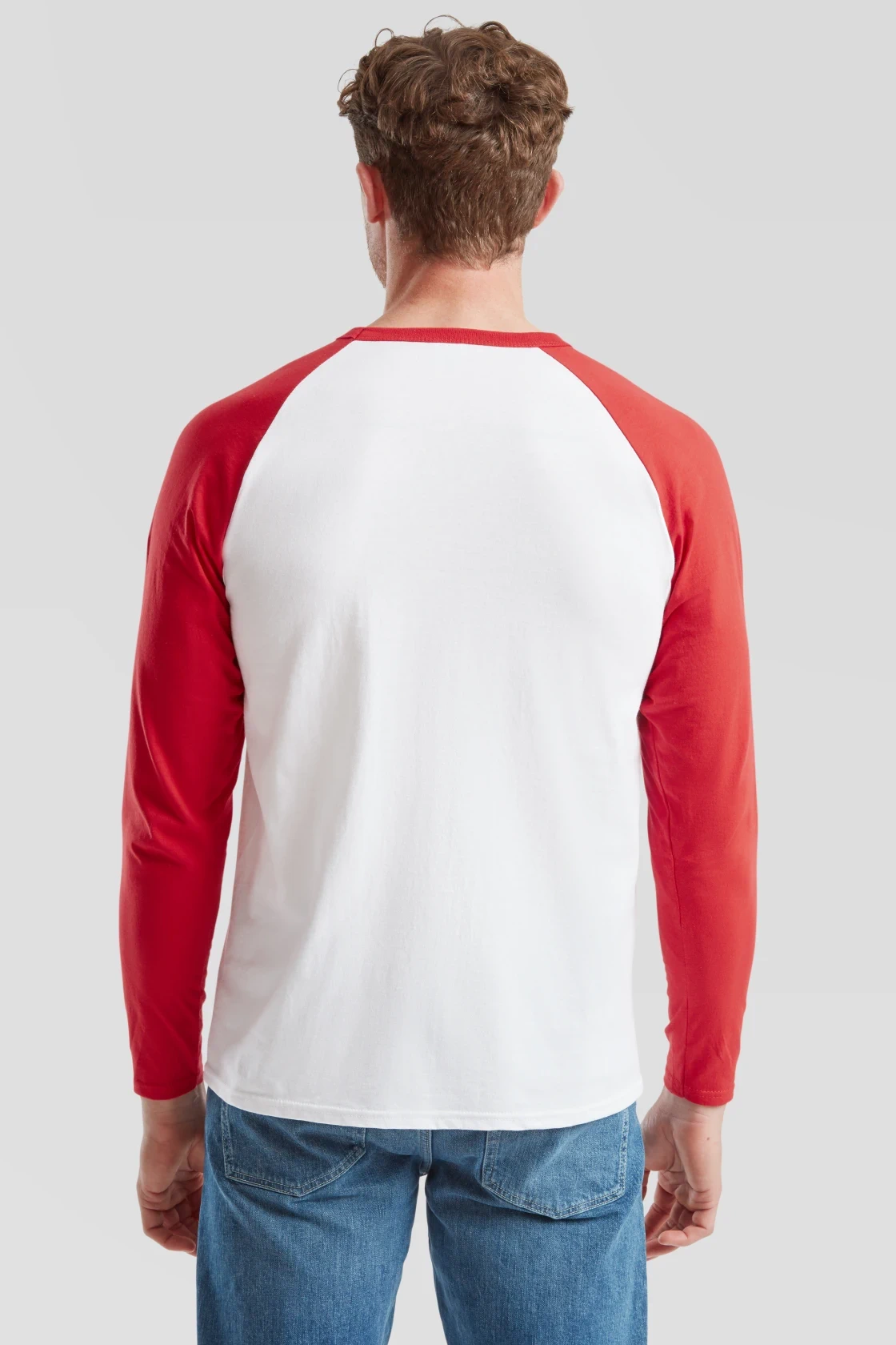 fruit-of-the-loom-61-028-0-valueweight-long-sleeve-baseball-t-shirt-white-red-model-2 F.O.L. Long Sleeve Baseball T
