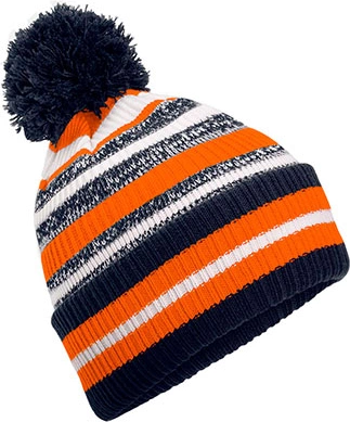 beechfield-b474r-multi-sport-fan-beanie-frenchnavy-orange-white-front-1 Beechfield Multi-Sport Fan Beanie