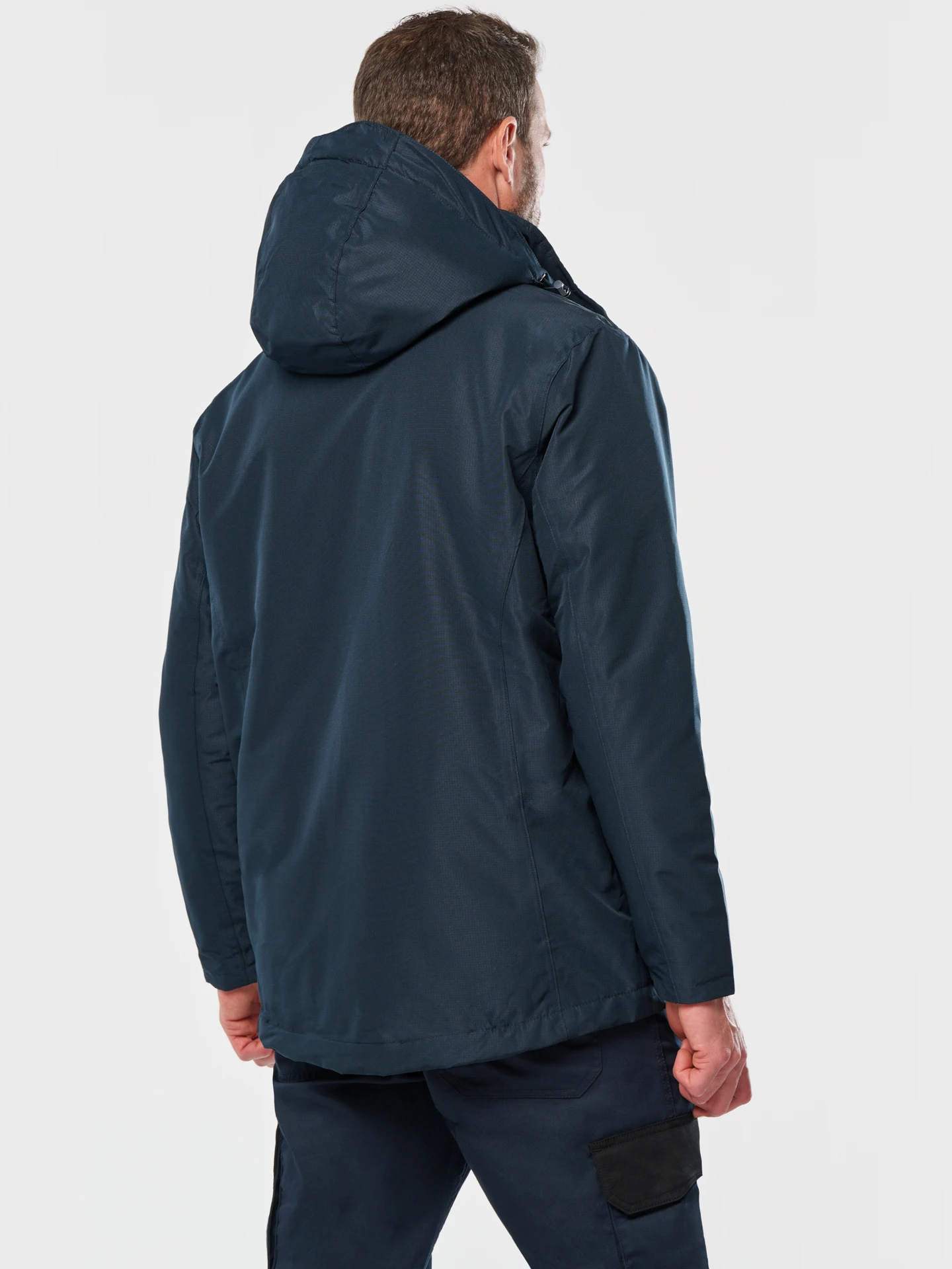 kariban-WK650-workwear-parka-model-3 Kariban Unisex Workwear Performance Parka