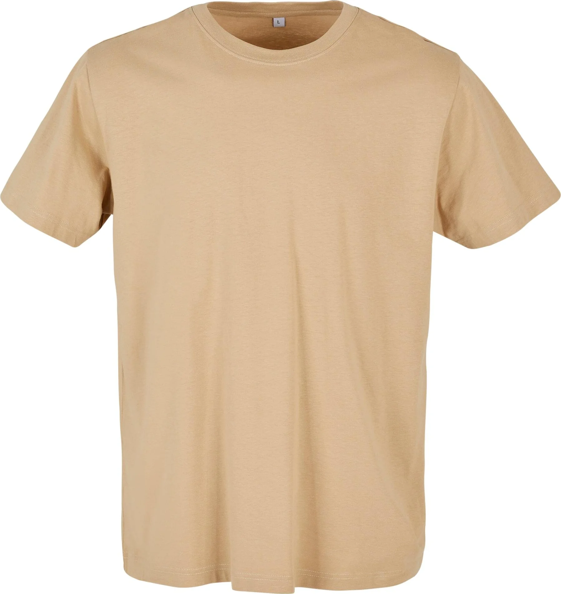 BYB-BY004-t-shirt-round-neck-beige-front-4 Build Your Brand T-Shirt Round Neck