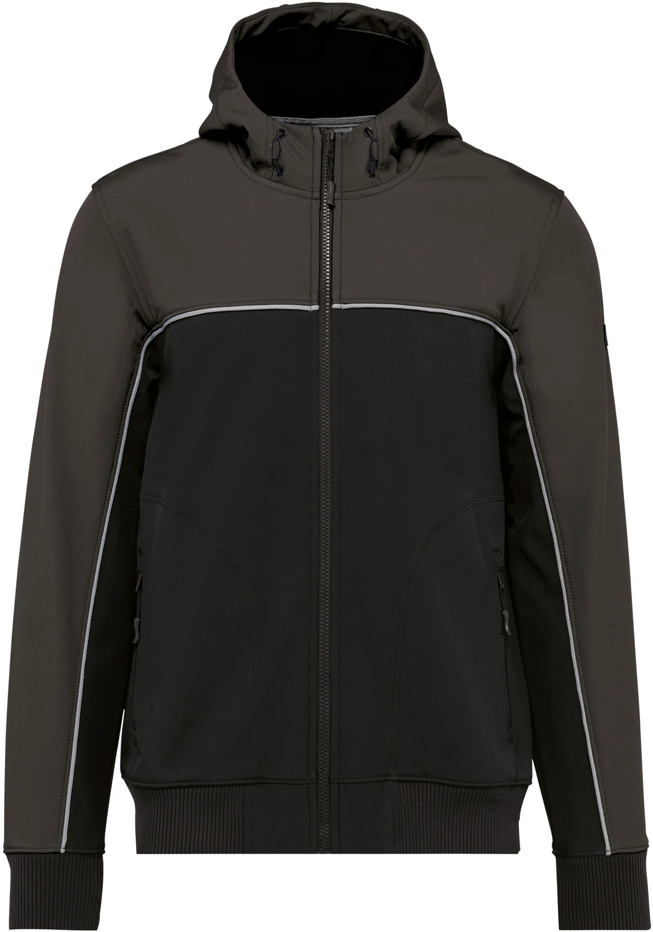 kariban-WK450-workwear-3-lagen-softshell-jacke-black-darkgrey-front-3 Kariban Unisex Workwear 3-Lagen Softshell Jacke