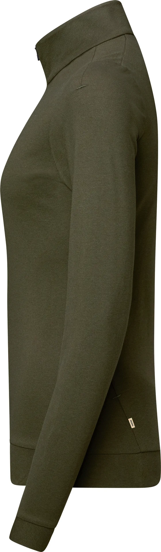 hakro-335-damen-zip-longsleeve-pique-mikralinar-eco-olive-2 HAKRO Damen Zip-Longsleeve 335 Piqué MIKRALINAR® ECO