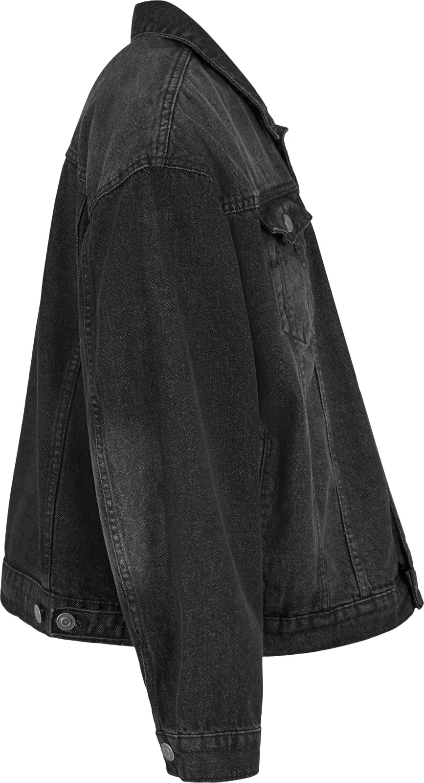 BYB-BY312-heavy-ounce-boxy-denim-jacket-black-right-8 Build Your Brand Heavy Ounce Boxy Denim Jacket