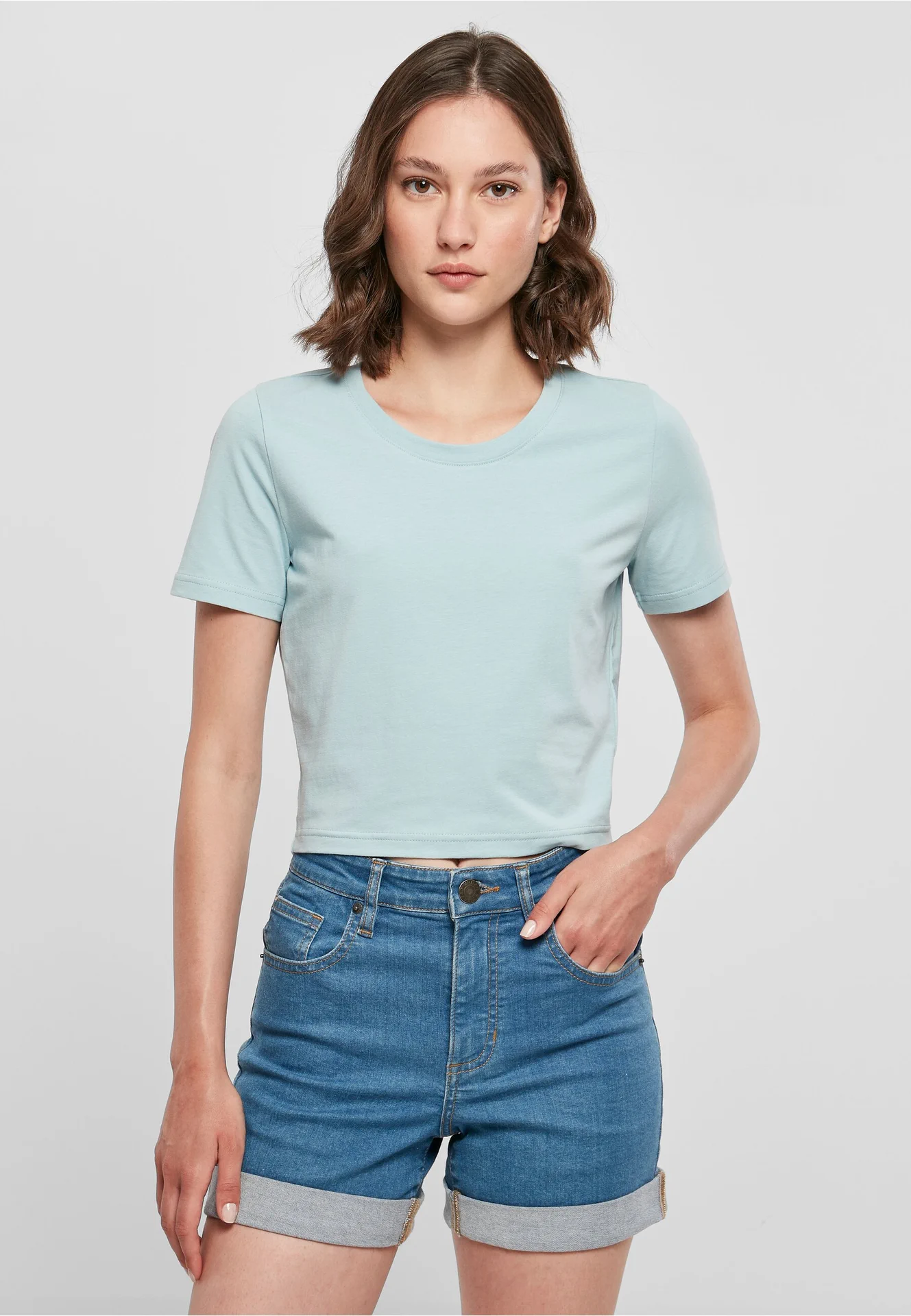 Build Your Brand Ladies Cropped Tee