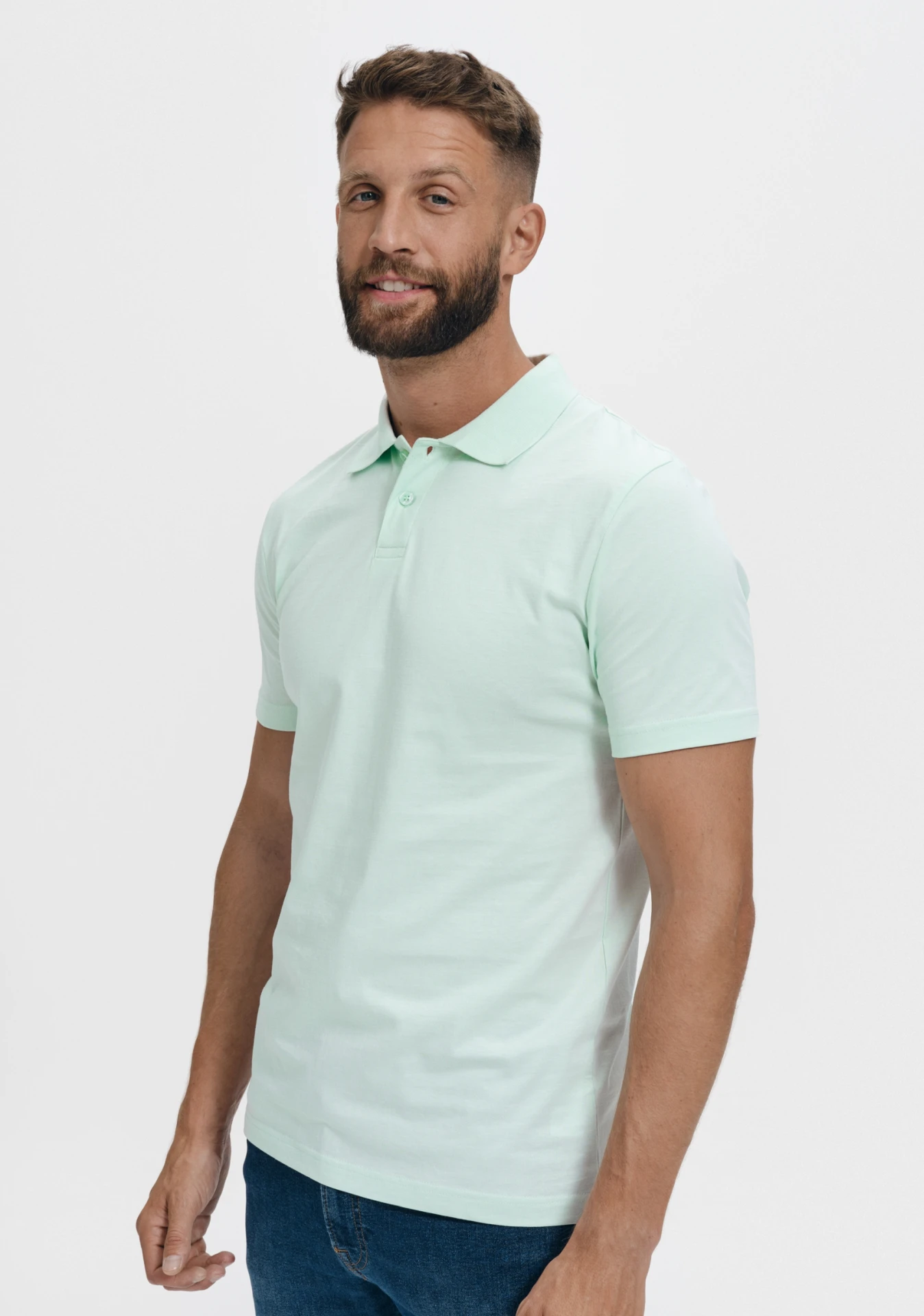 malfini-202-single-j-polohemd-herren-frost-model-0 MALFINI Polohemd Single J. 202