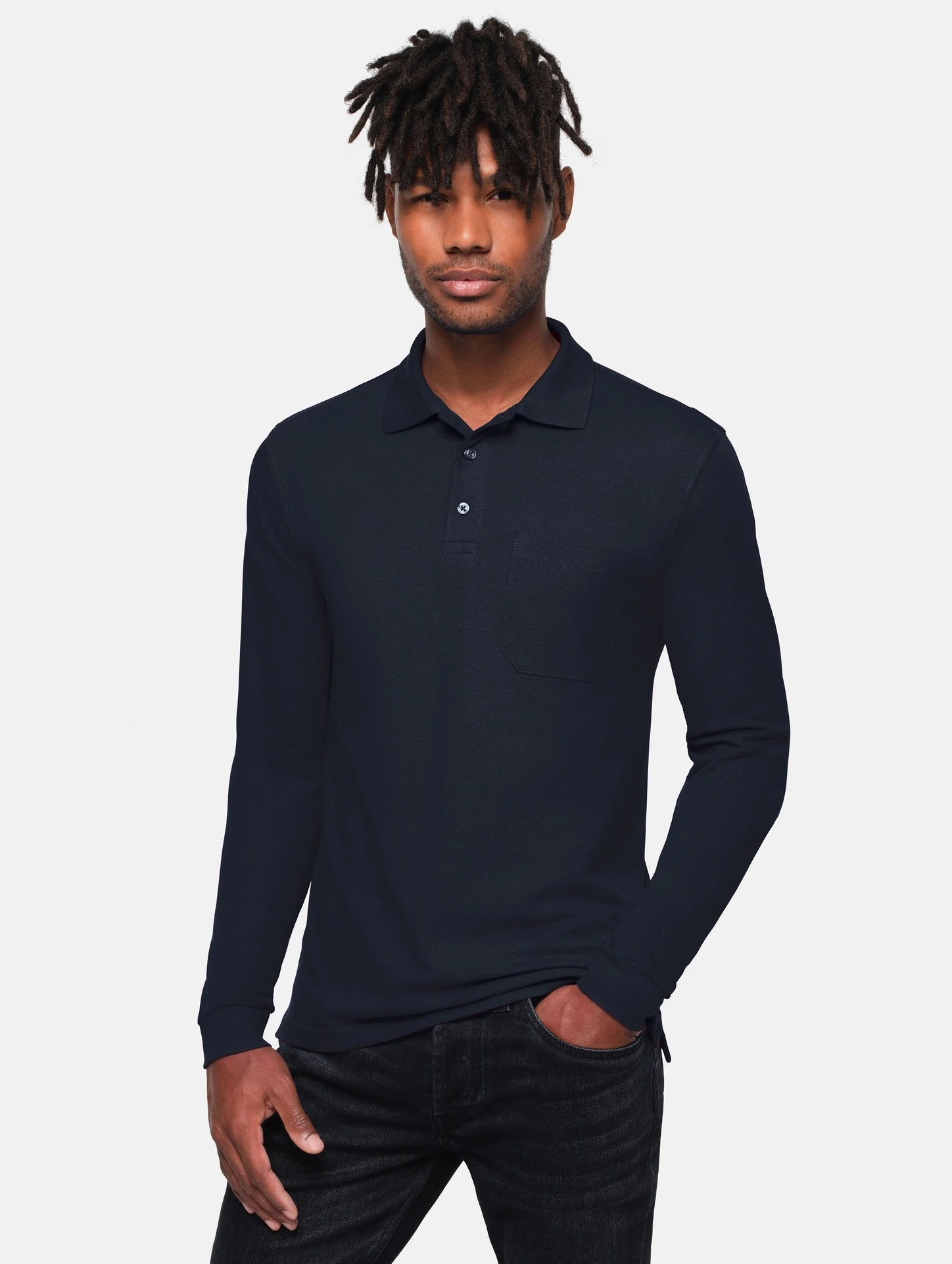 HAKRO Pocket-Longsleeve-Polo 817 MIKRALINAR® ECO