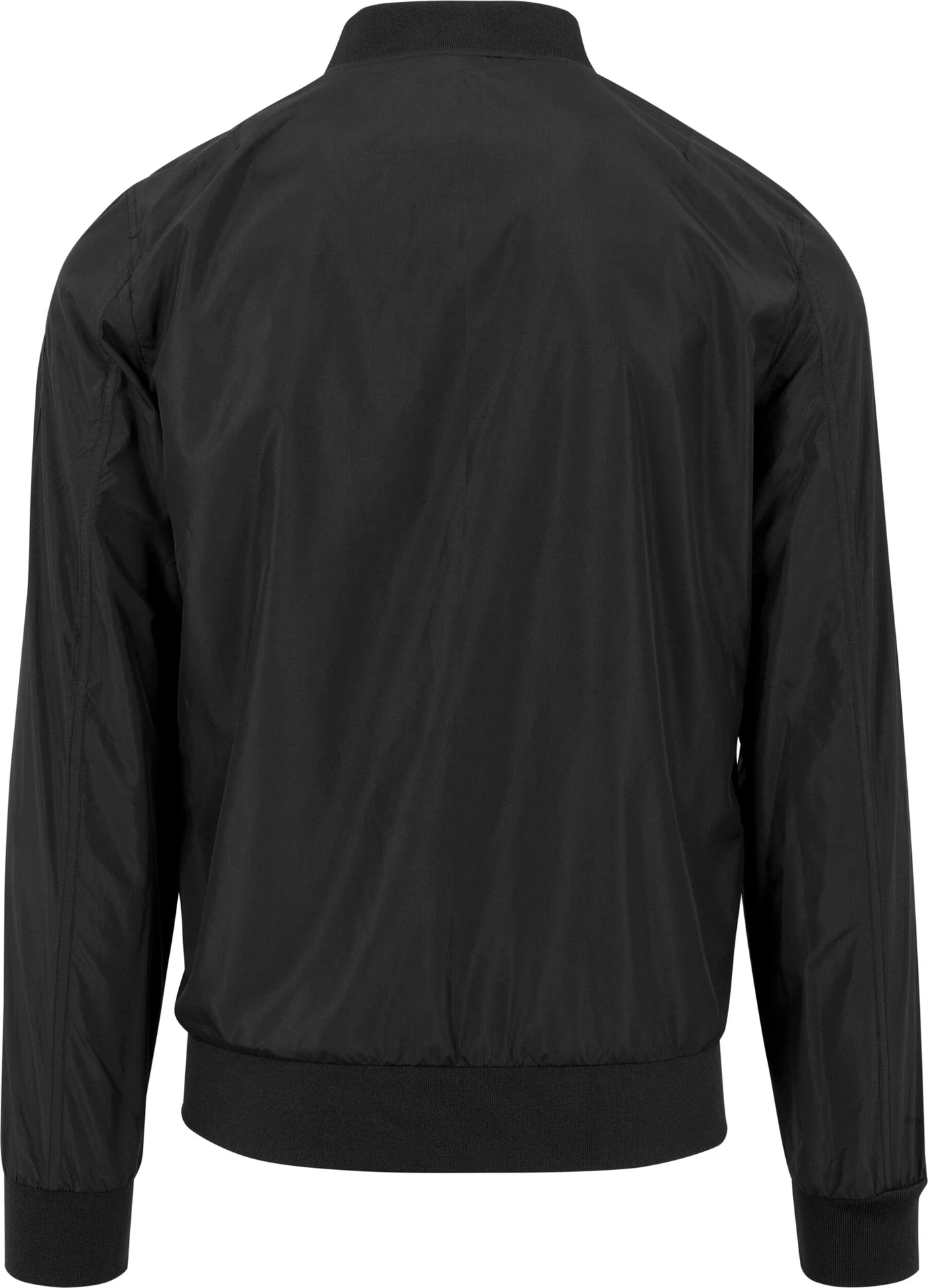 BYB-BY045-nylon-bomber-jacket-black-back-7 Build Your Brand Nylon Bomber Jacket