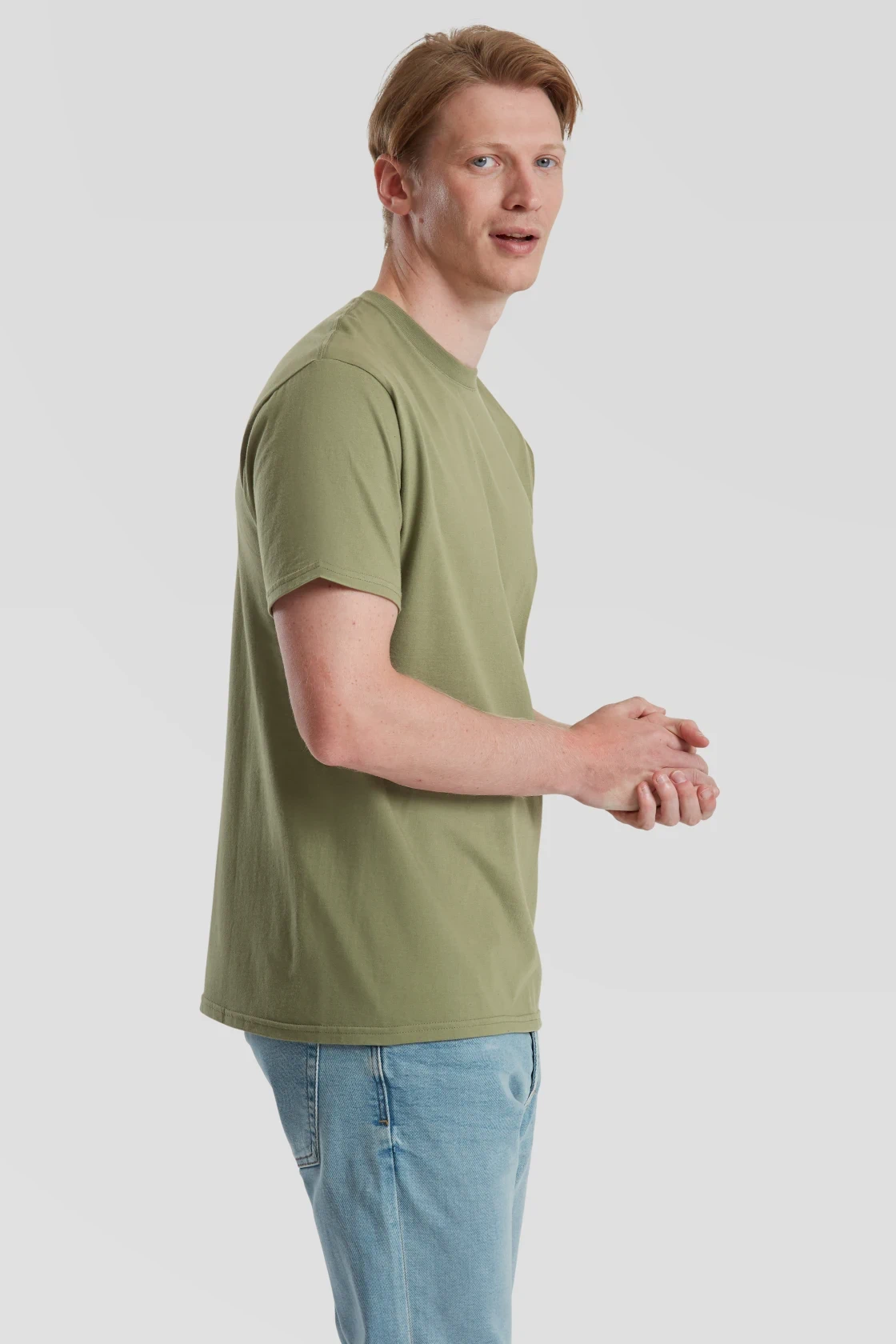 fruit-of-the-loom-61-362-0-pure-cotton-t-shirt-classicolive-model-1 F.O.L Pure Cotton T