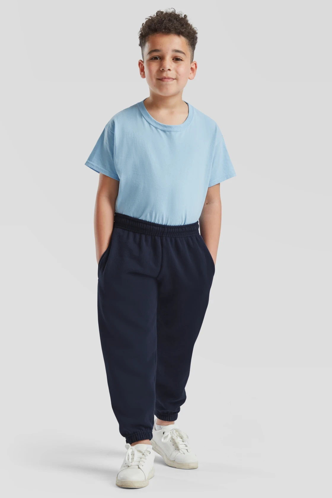 fruit-of-the-loom-64-051-0-kids-classic-elasticated-cuff-jog-pants-navy-model-3 F.O.L. Classic Elasticated Cuff Jog Pants Kids