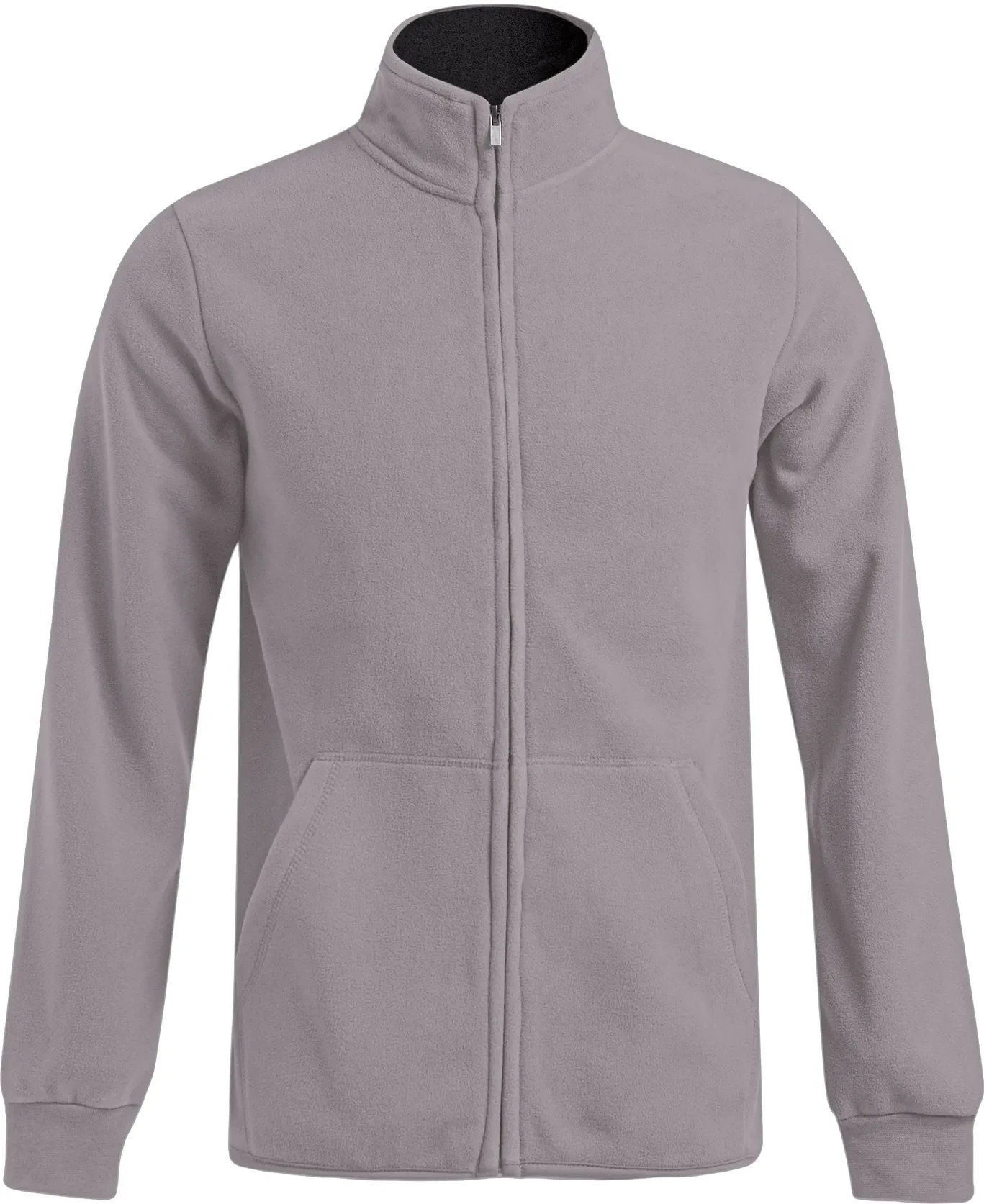 promodoro-7971-mens-double-fleece-jacket-lightgrey-black-front-3 Promodoro Men's Double Fleece Jacket 7971