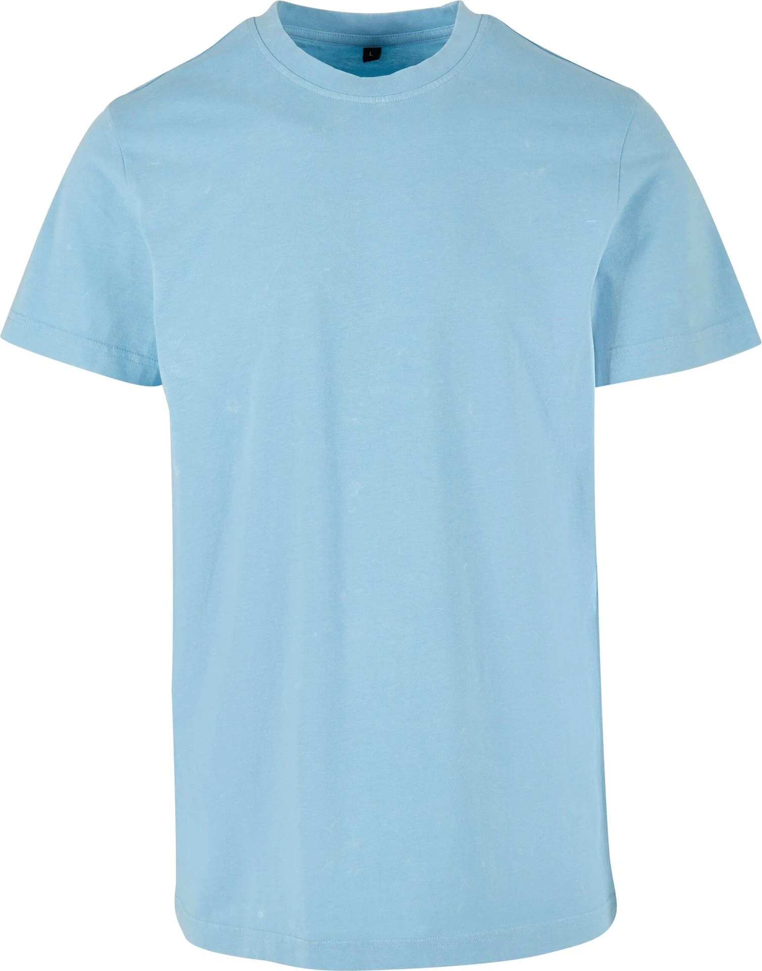 BYB-BY190-acid-washed-round-neck-t-shirt-balticblue-front-4 Build Your Brand Acid Washed Round Neck Tee