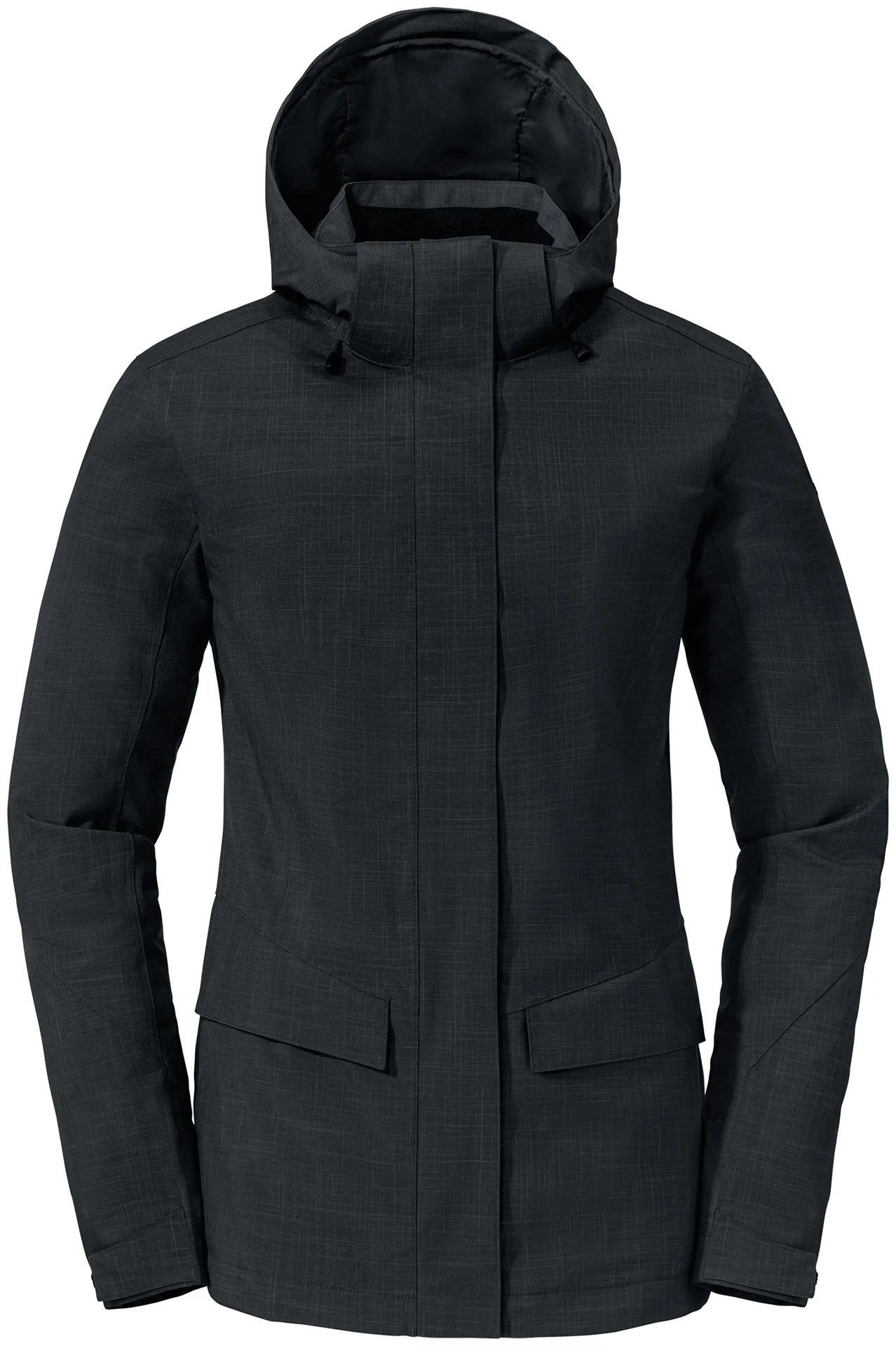 schoeffel-pro-8011-wind-wetter-zipin-damen-schwarz-front-1 Schöffel PRO 8011 Damen WIND&WETTER ZipIn Wetterschutzjacke