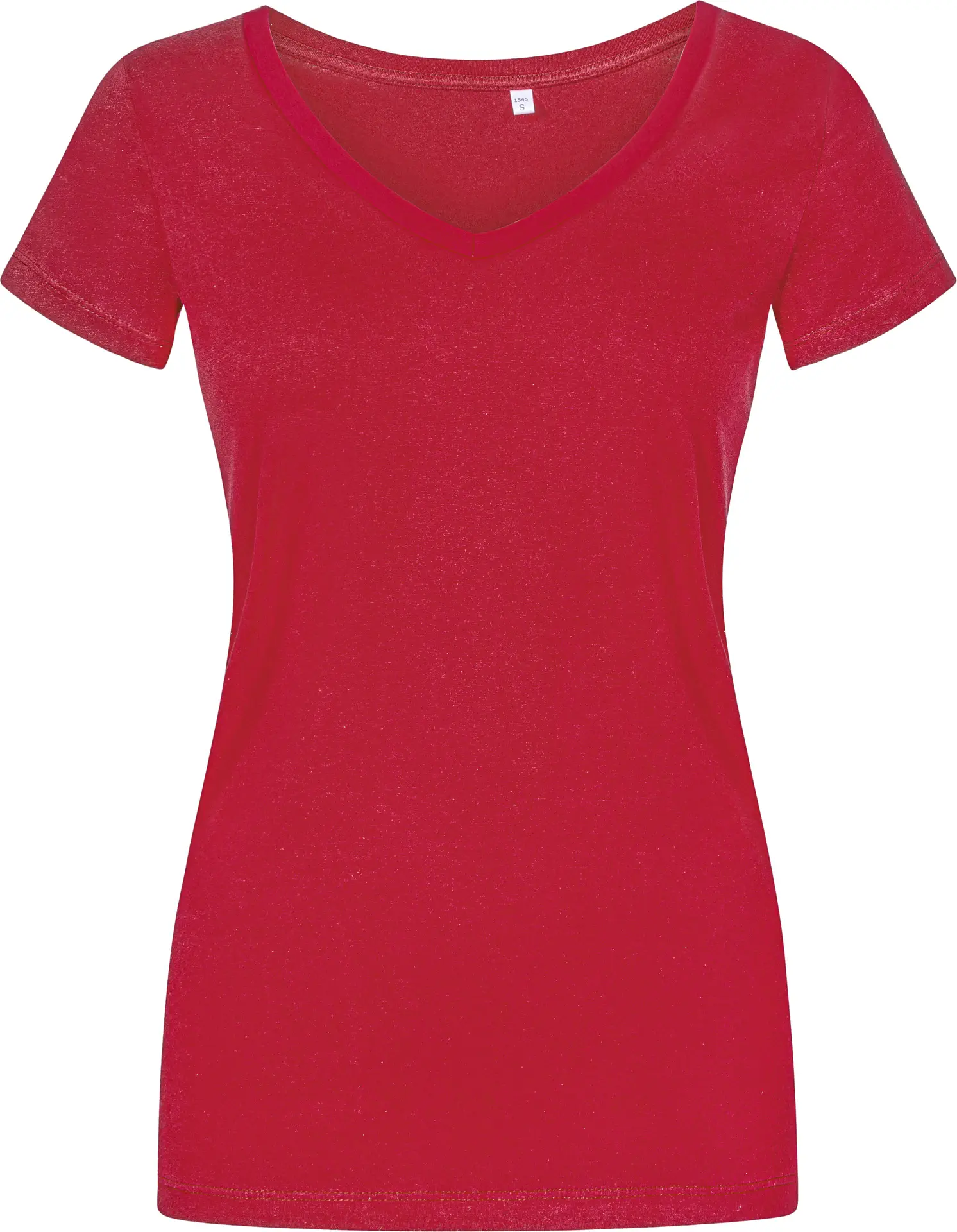 promodoro-1525-womens-v-neck-t-shirt-brightrose-front-3 Promodoro X.O Women´s V-Neck T-Shirt
