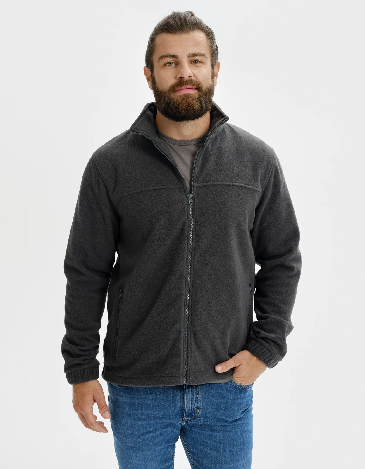 rimeck-501-fleece-jacket-ebonygrau-model-0 RIMECK Fleece Jacket 501