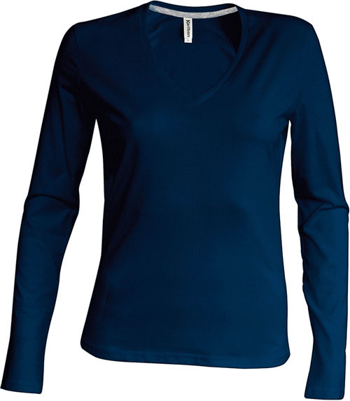 Kariban Damen V-Neck T-Shirt langarm