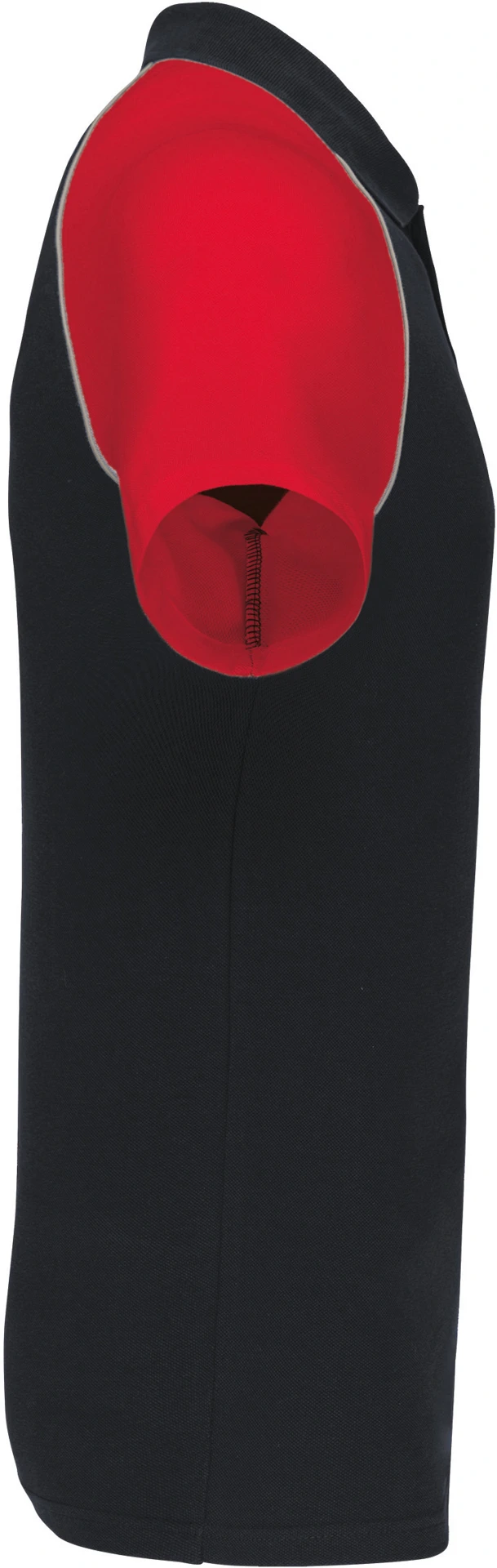 kariban-K226-baseball-pique-polo-black-lightgrey-red-right-5 Kariban Baseball Piqué Polo Shirt