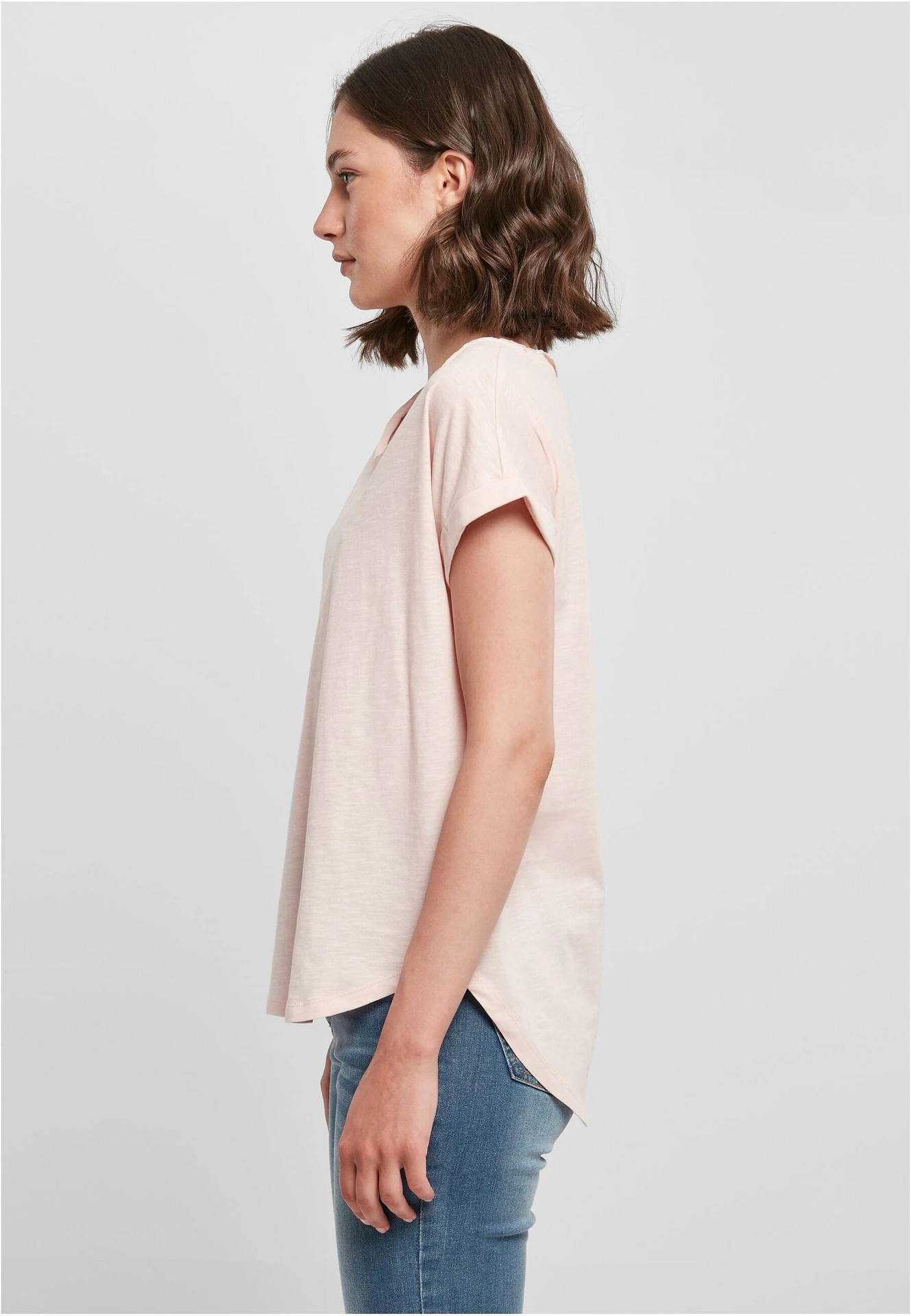Build Your Brand Ladies Long Slub Tee