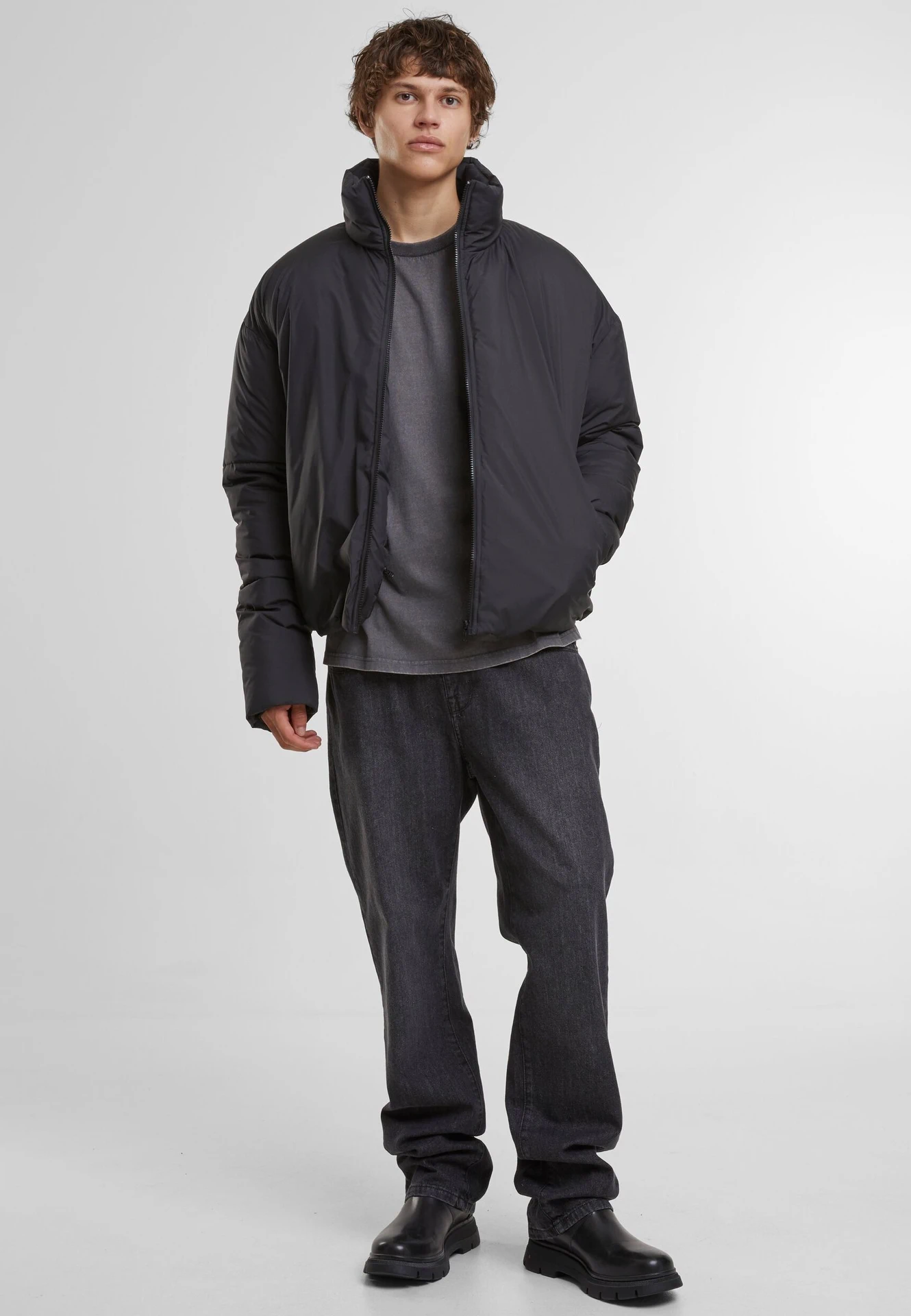 Build Your Brand Oversized Puffer Jacket