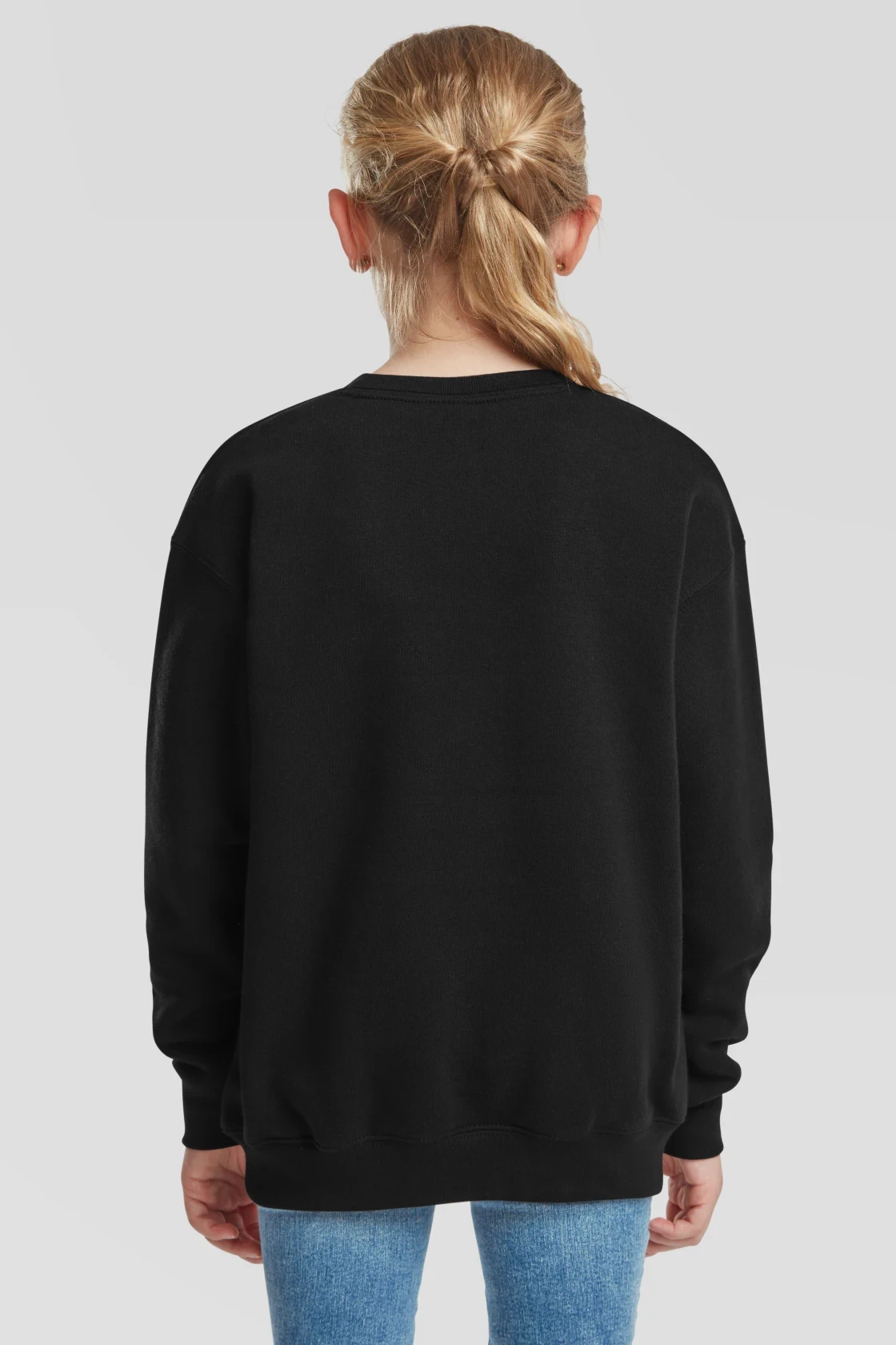 fruit-of-the-loom-62-031-0-kids-premium-set-in-sweatshirt-black-model-2 F.O.L. Premium Set-In Sweat Kids