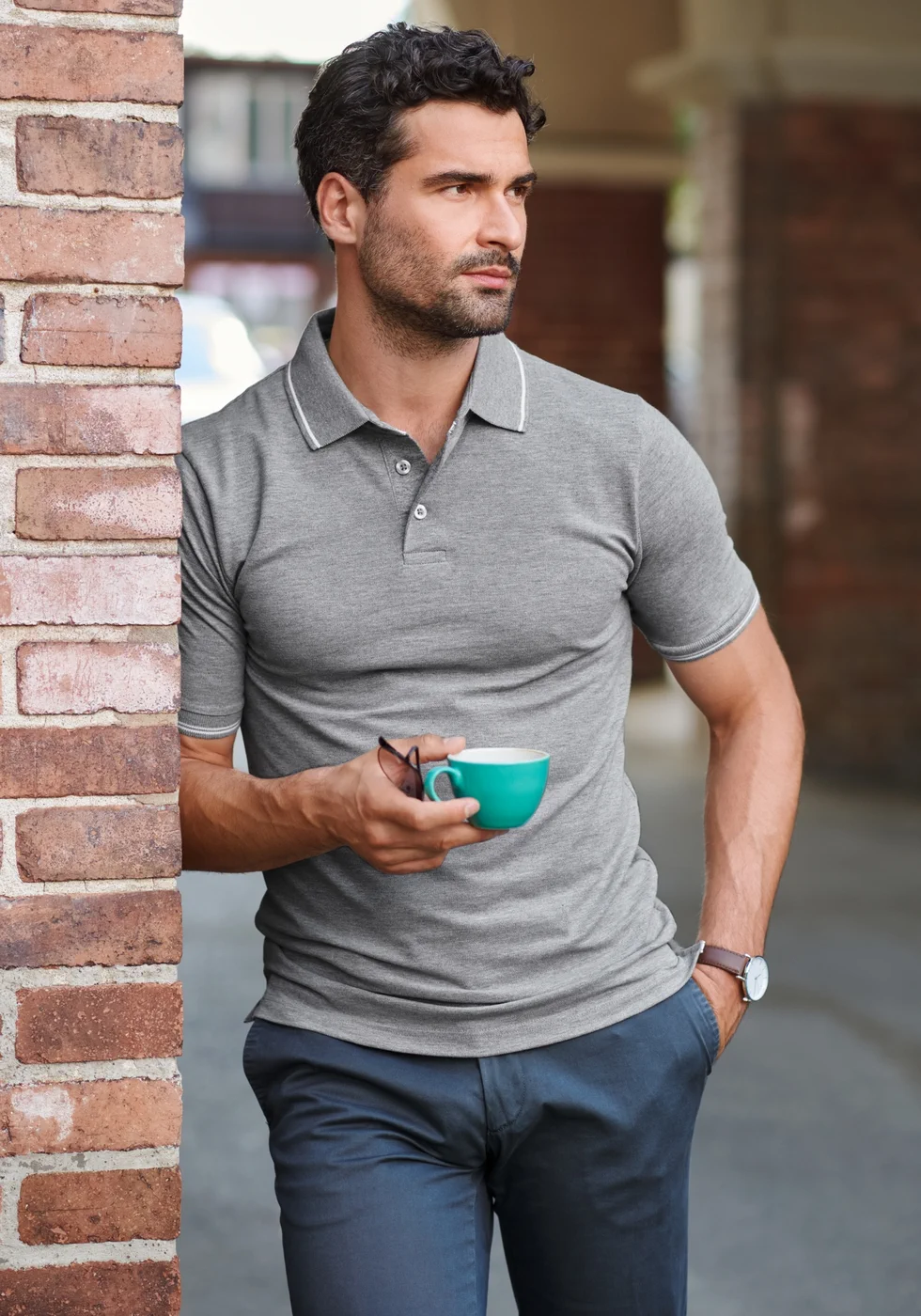 malfini-251-polohemd-perfection-plain-dunkelgraumeliert-model-0 MALFINI Polohemd Perfection plain 251