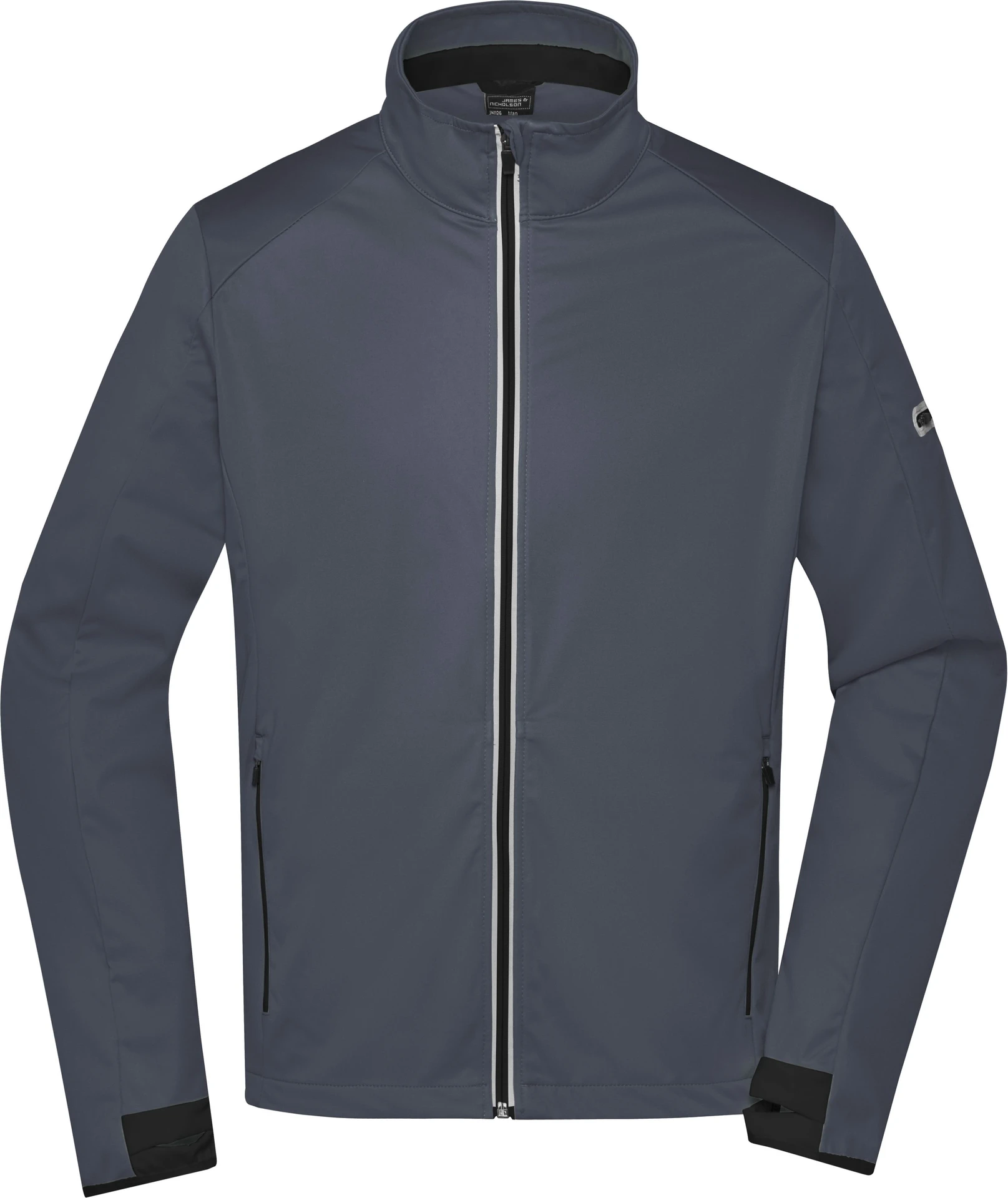 jn1126-mens-sports-softshell-jacket-titan-black-front-3 James & Nicholson Men`s Sports Softshell Jacket