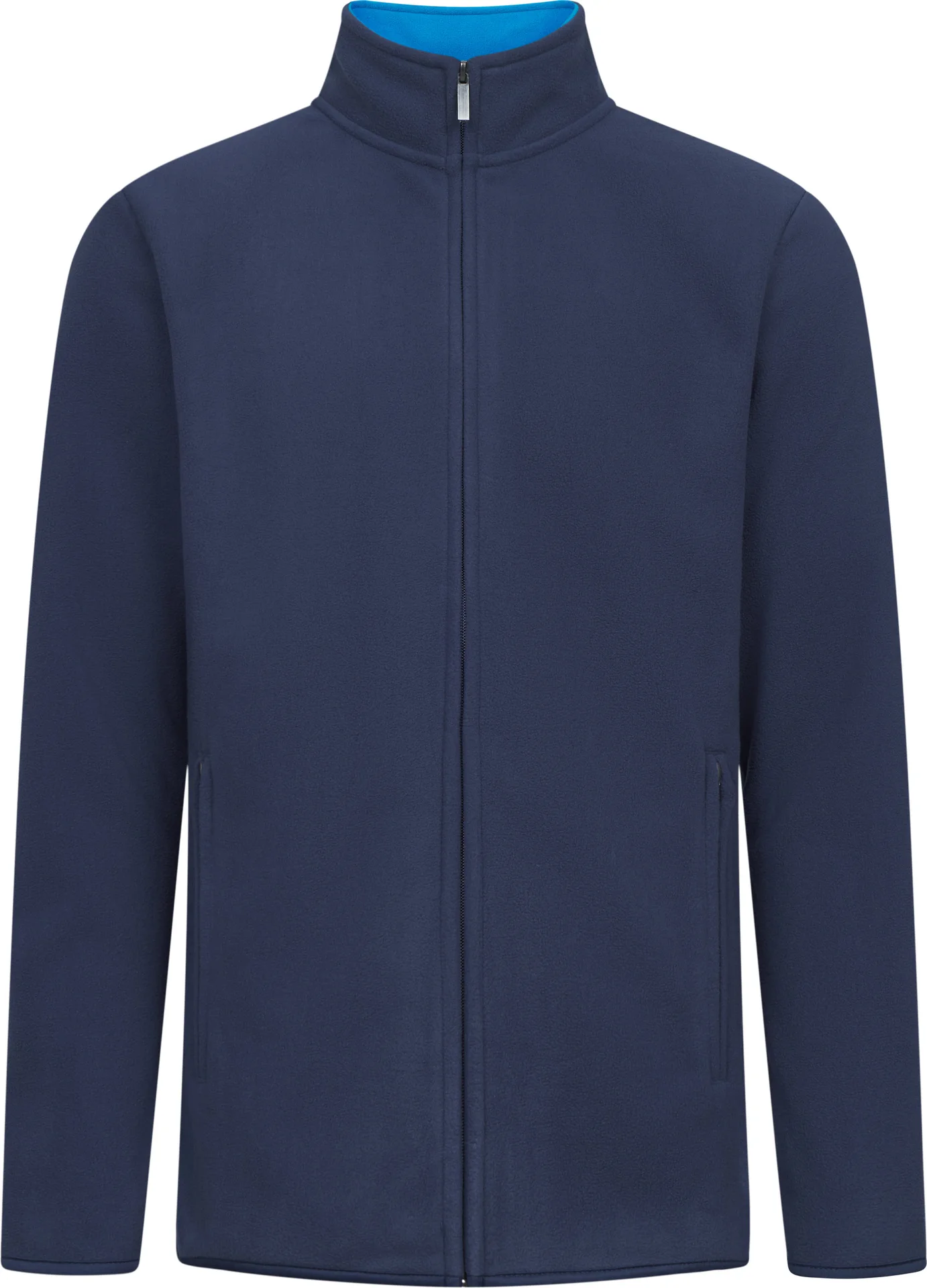 promodoro-7961-mens-double-fleece-jacket-navy-aqua-front-3 Promodoro Men's Double Fleece Jacket