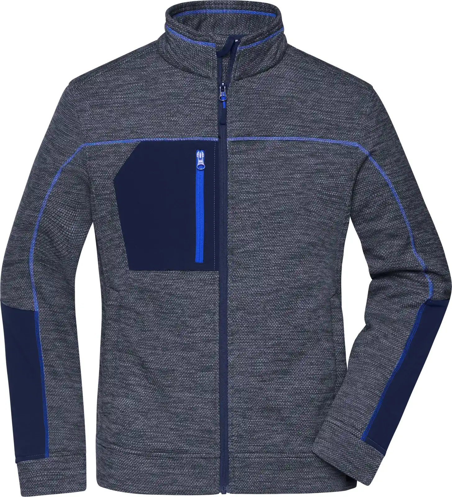jn1817-ladies-structure-fleece-jacket-navymelange-navy-royal-front-3 James & Nicholson Ladies Structure Fleece Jacket JN1817