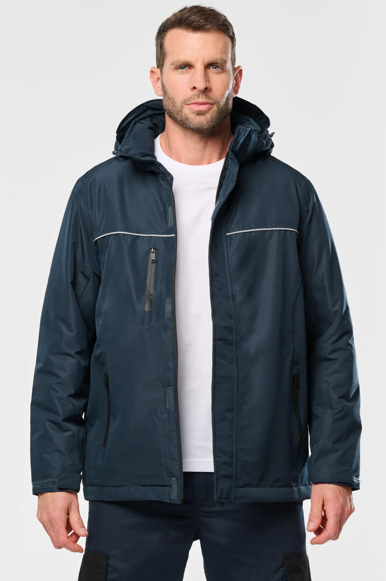 kariban-WK650-workwear-parka-model-2 Kariban Unisex Workwear Performance Parka