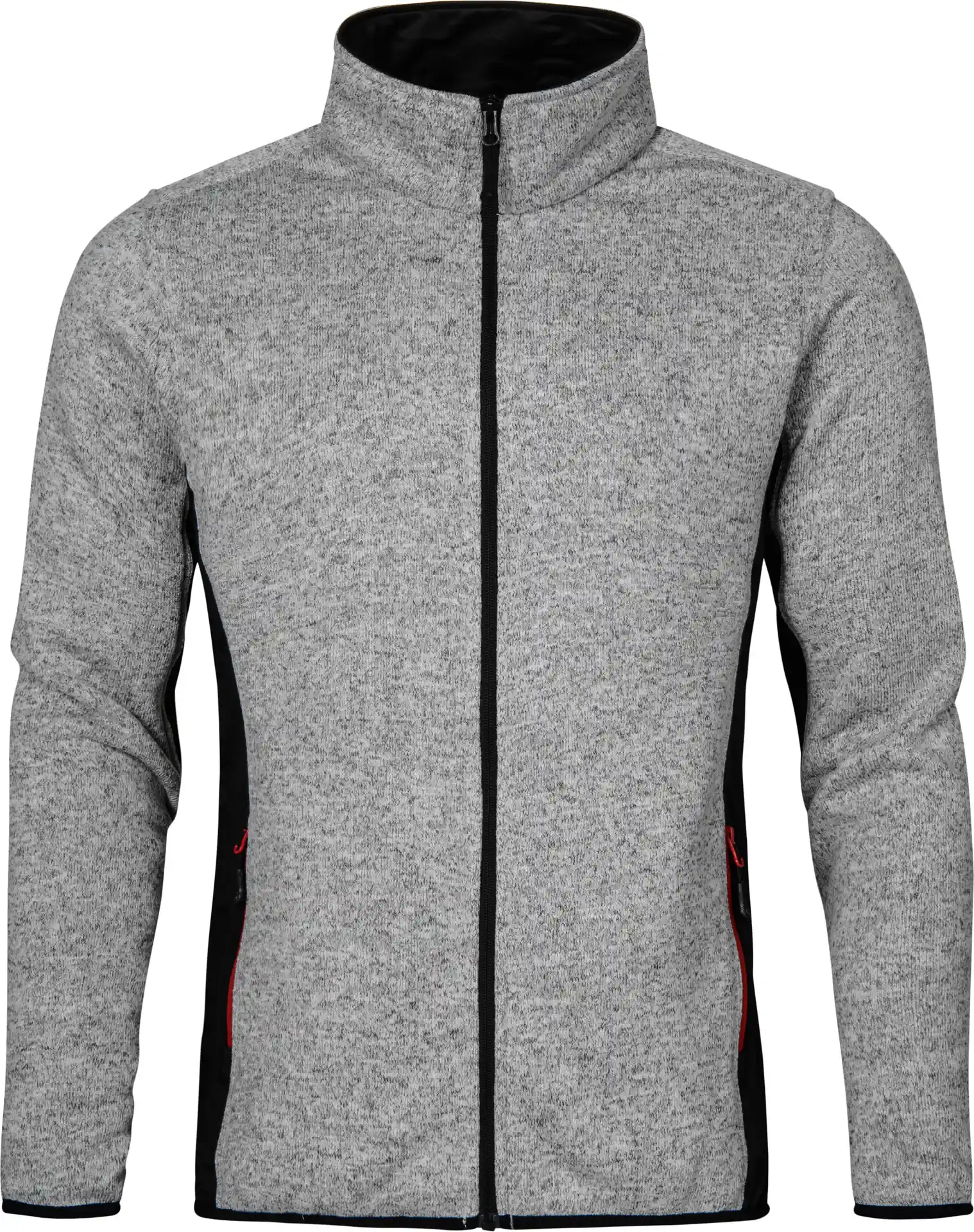 promodoro-7700-mens-knit-jacket-workwear-heathergrey-front-3 Promodoro Men's Knit Jacket Workwear
