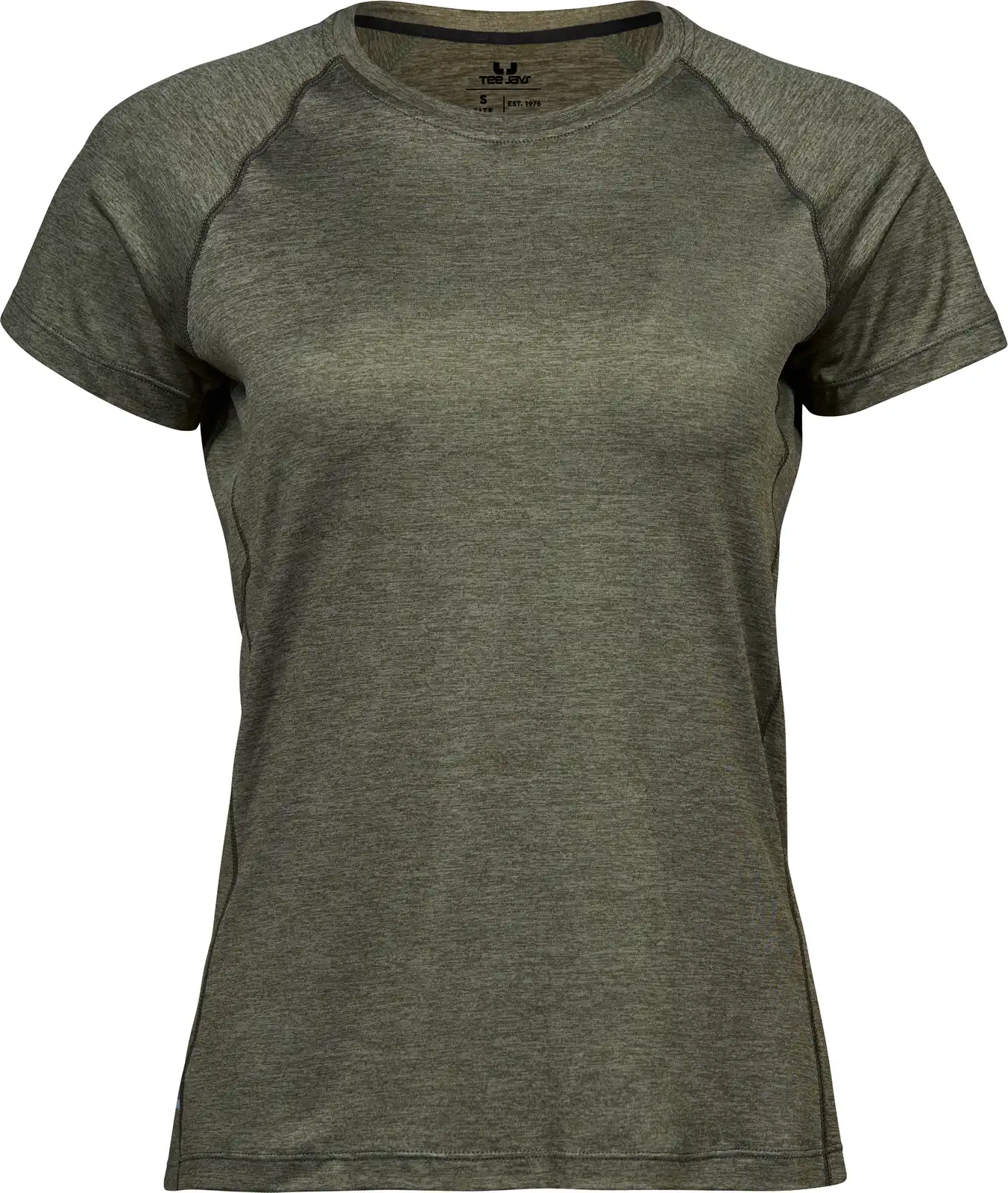 tee-jays-7021-womens-cooldry-t-shirt-olivemelange-front-1 Tee Jays Women's CoolDry Tee