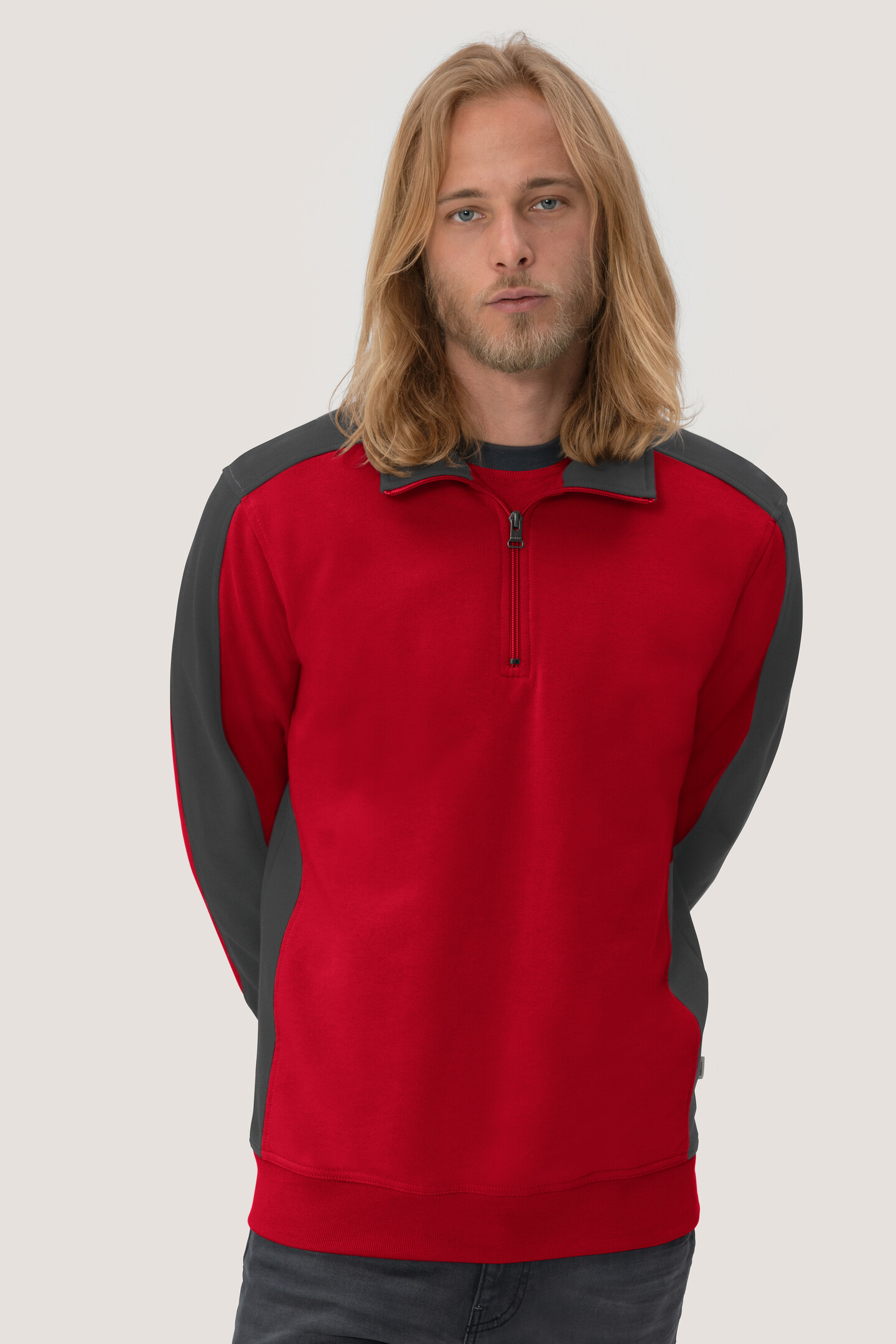 HAKRO Zip-Sweatshirt 476 Contrast Mikralinar® HAKRO Zip-Sweatshirt 476 Contrast Mikralinar®