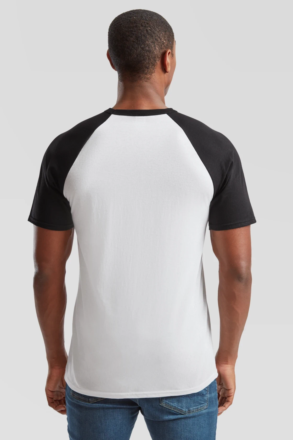 fruit-of-the-loom-61-026-0-valueweight-short-sleeve-baseball-t-shirt-white-black-model-2 F.O.L. Shortsleeve Baseball T