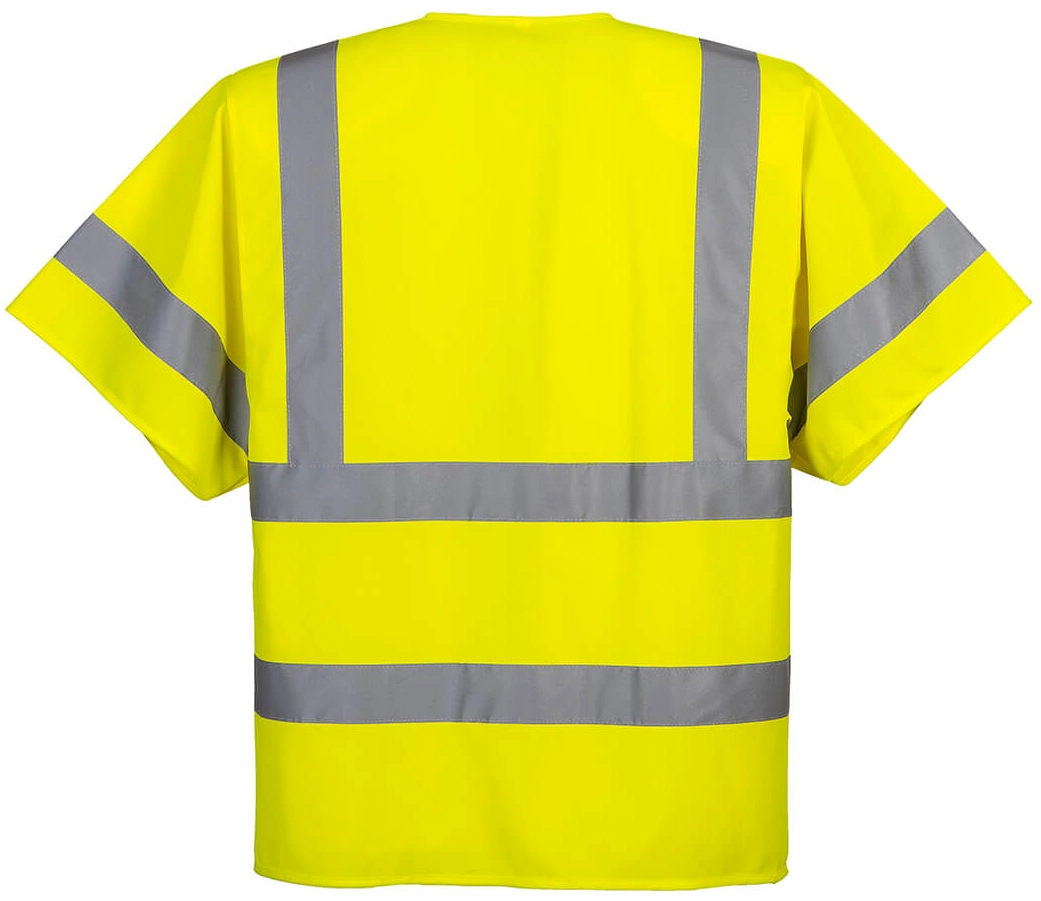 PORTWEST C372 Warnschutz Weste mit Schulterreflexband und Reißverschluss kurzarm PORTWEST C372 Warnschutz Weste mit Schulterreflexband und Reißverschluss kurzarm