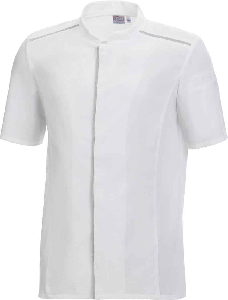 leiber-12-1367-kochhemd-kurzarm-weiss-front-3 Leiber Herren-Kochhemd kurzarm 12/1367