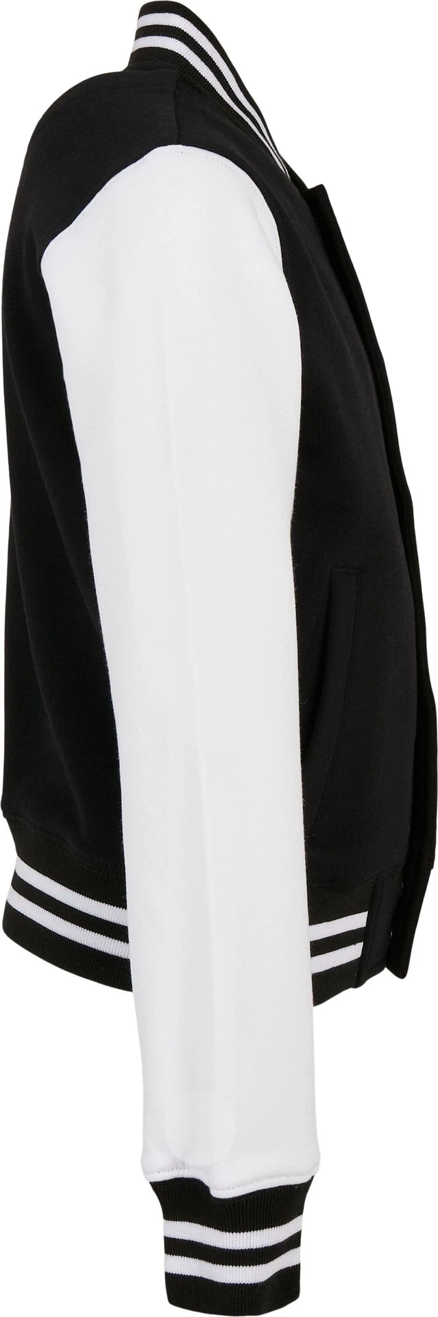 BYB-BY187-kids-organic-sweat-college-jacket-black-white-right-8 Build Your Brand Kids Organic Sweat College Jacket