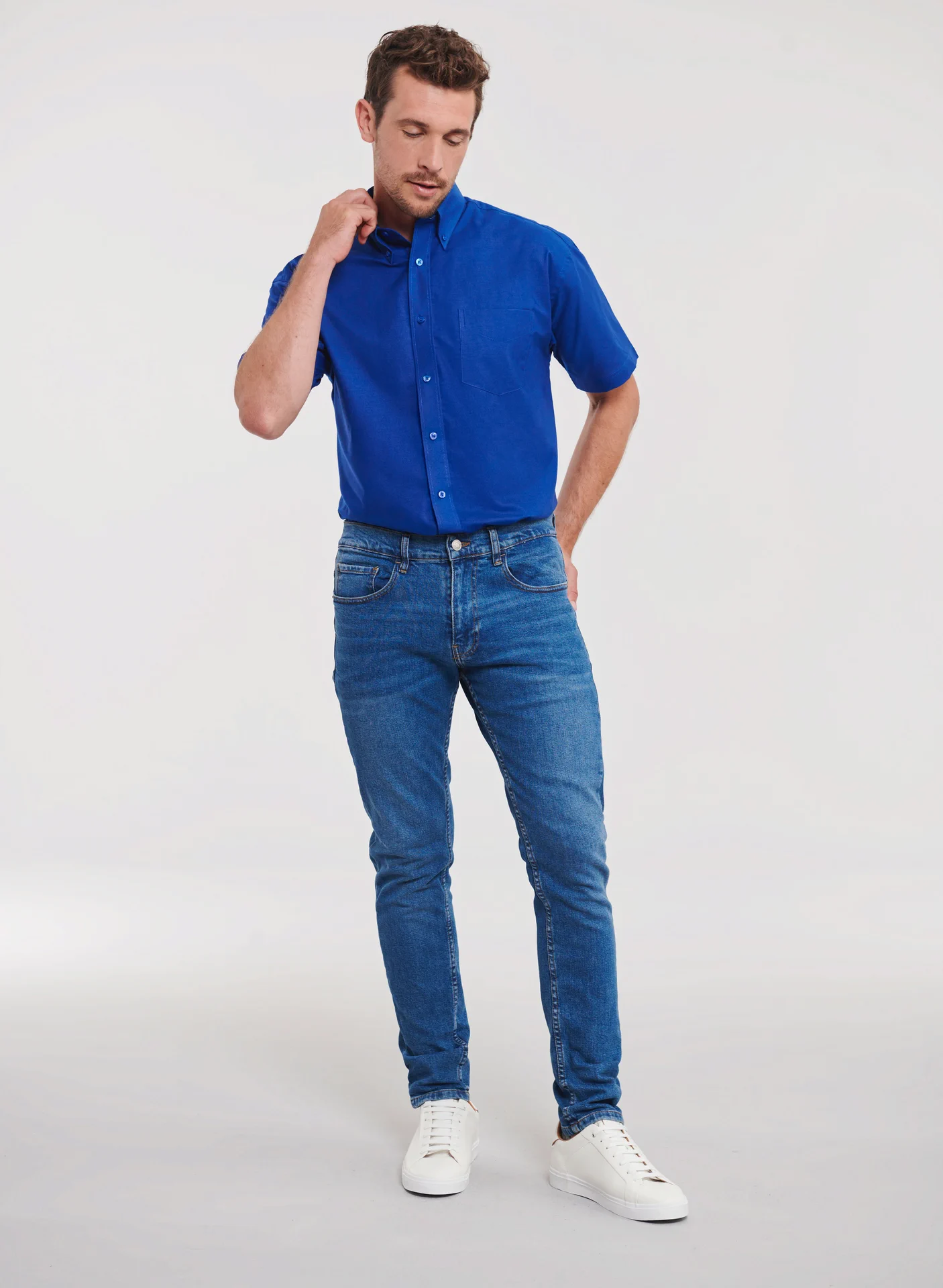 Russell Men's Short Sleeve Easy Care Oxford Shirt