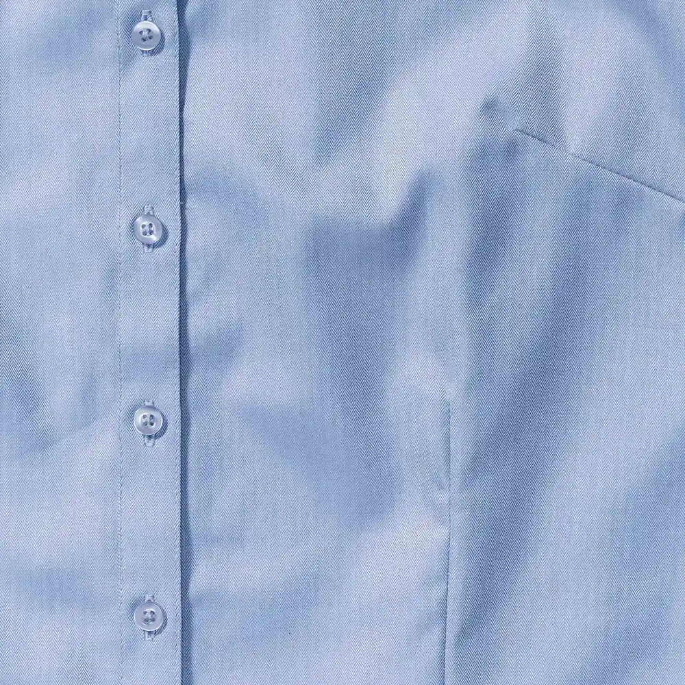 russell-r963f-ladies-short-sleeve-herringbone-shirt-lightblue-detail-6 Russell Ladies Short Sleeve Herringbone Shirt